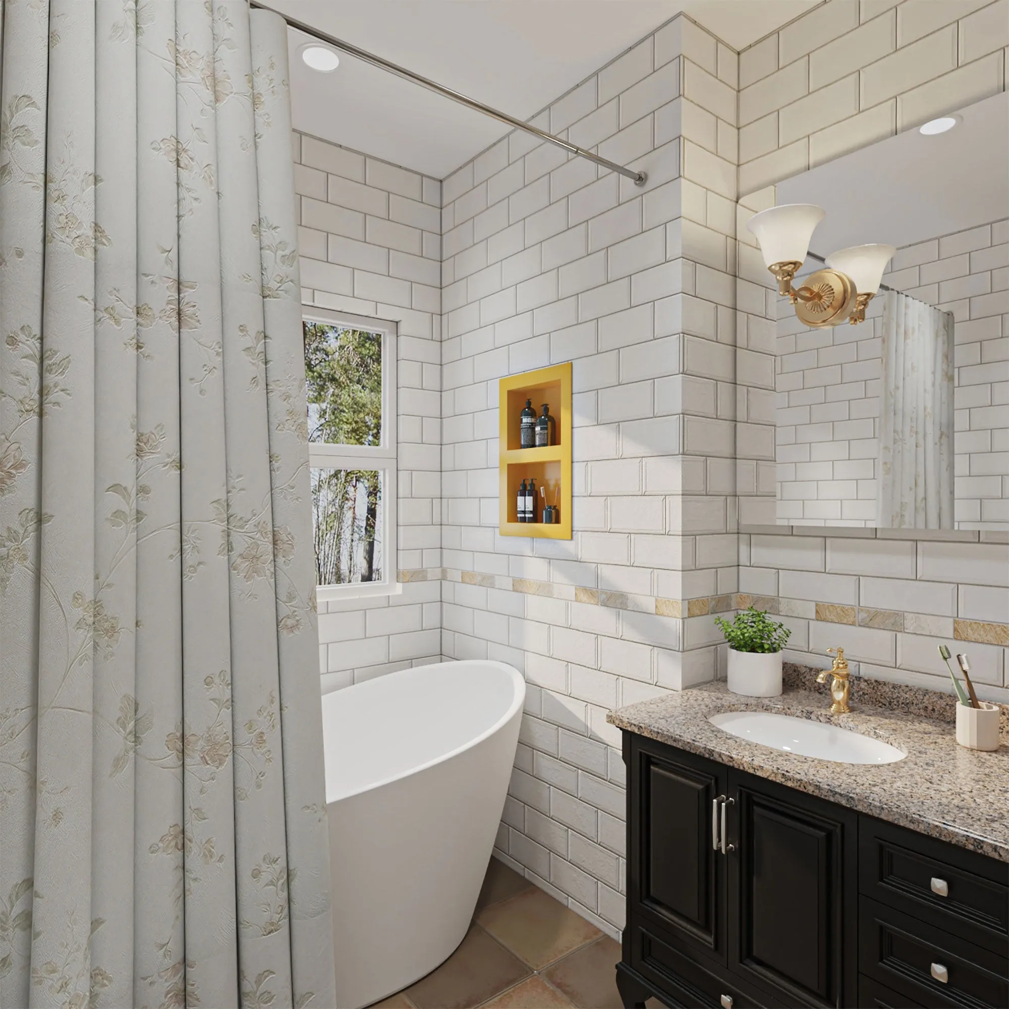 15.86" W X 23.86" H Rectangular Double Layer Shower Niche, Space-Saving