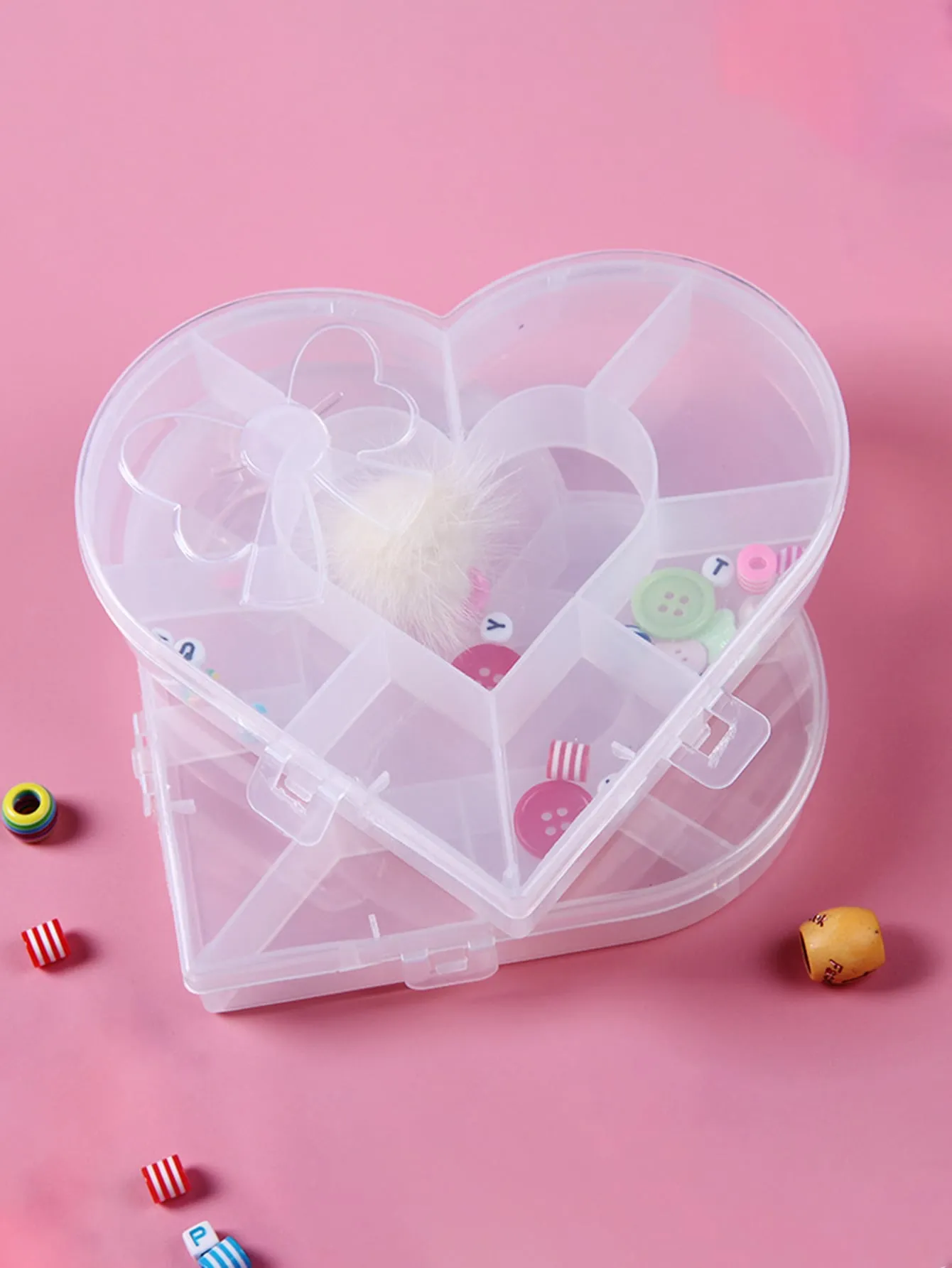 1pc Heart Shaped Desk Storage Box