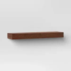24" Floating Dark Wood Shelf Walnut Brown - Threshold