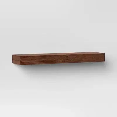 24" Floating Dark Wood Shelf Walnut Brown - Threshold