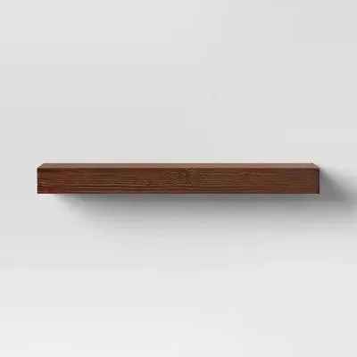 24" Floating Dark Wood Shelf Walnut Brown - Threshold