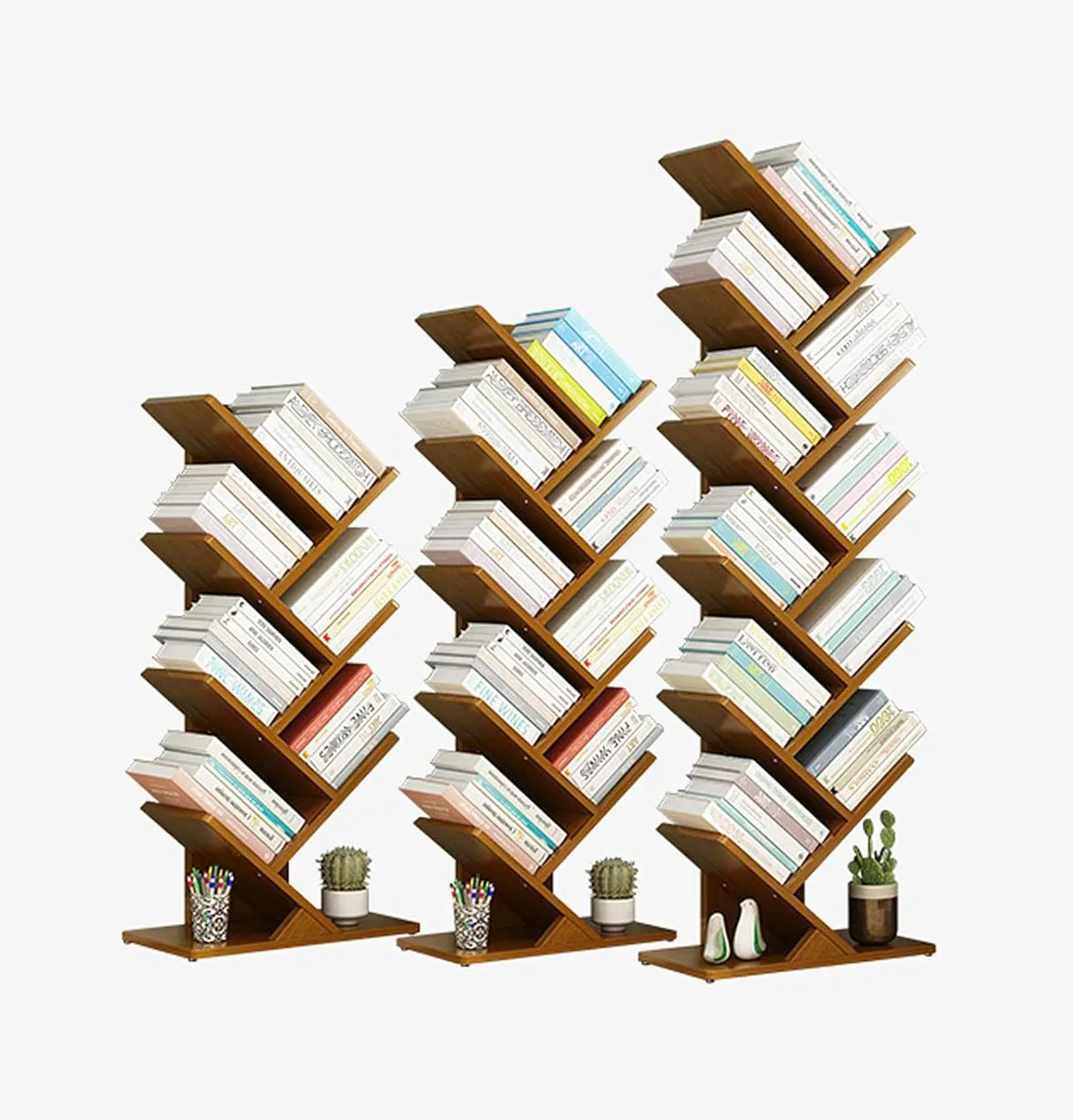 4 Layer Tree Shape Bamboo Bookshelves
