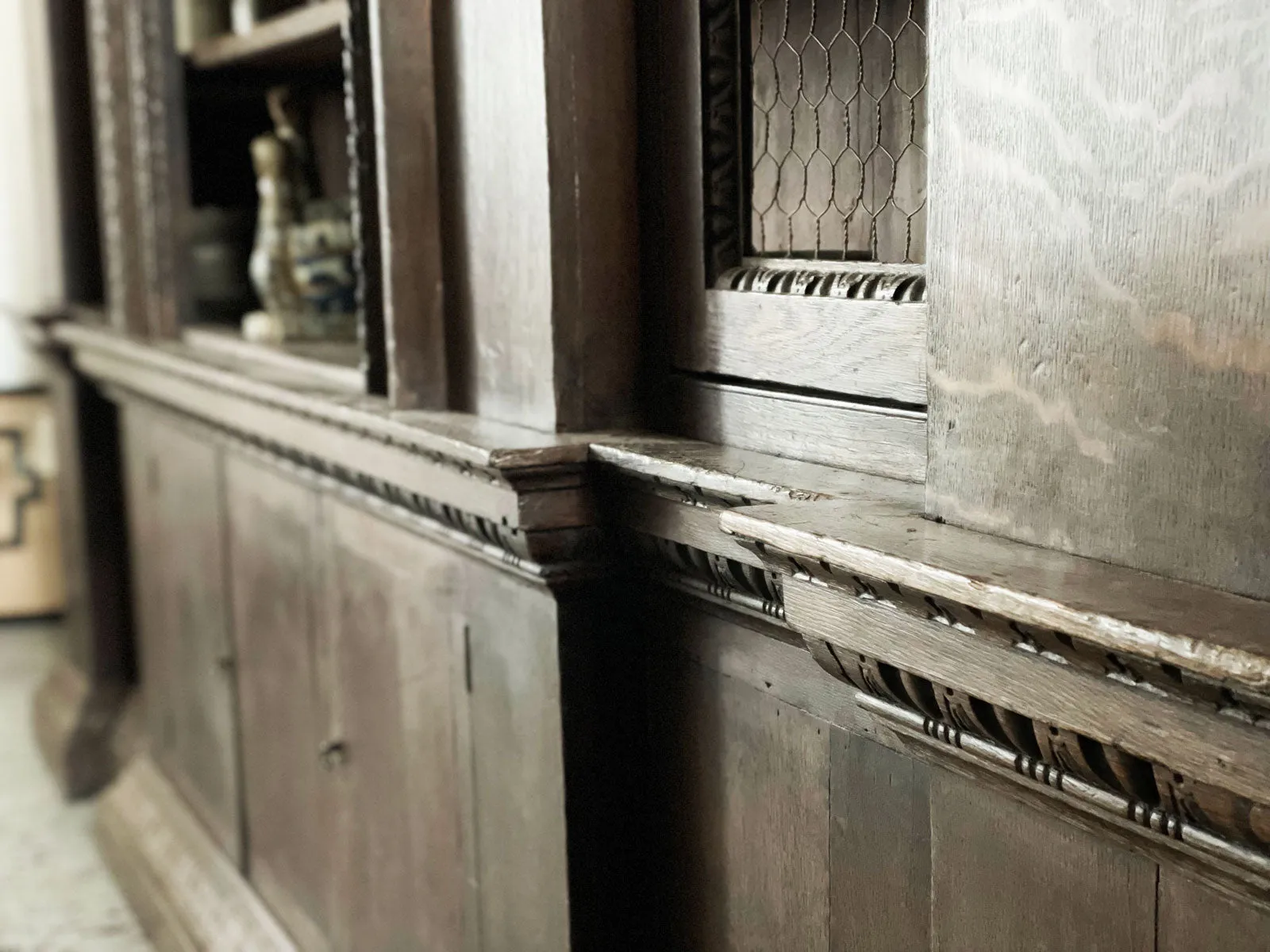An 18th C Oak Breakfront Bookcase in the Style of William Kent