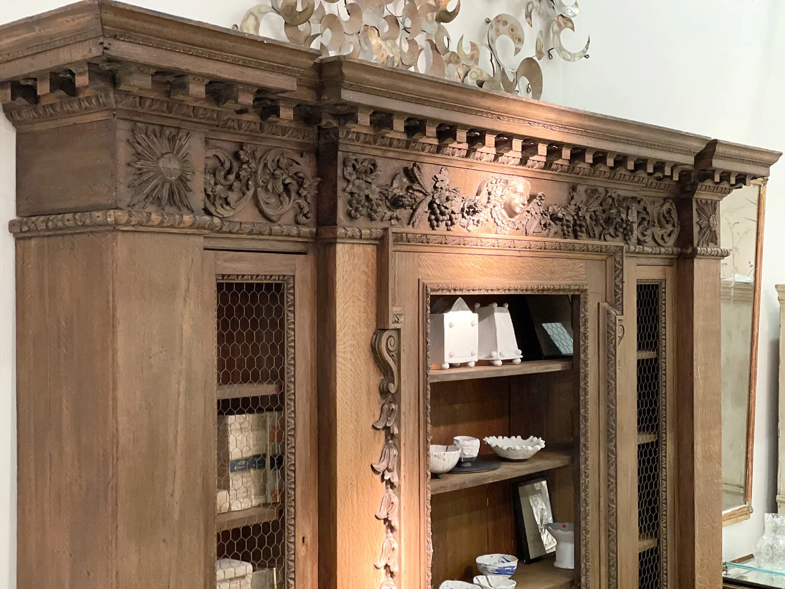 An 18th C Oak Breakfront Bookcase in the Style of William Kent