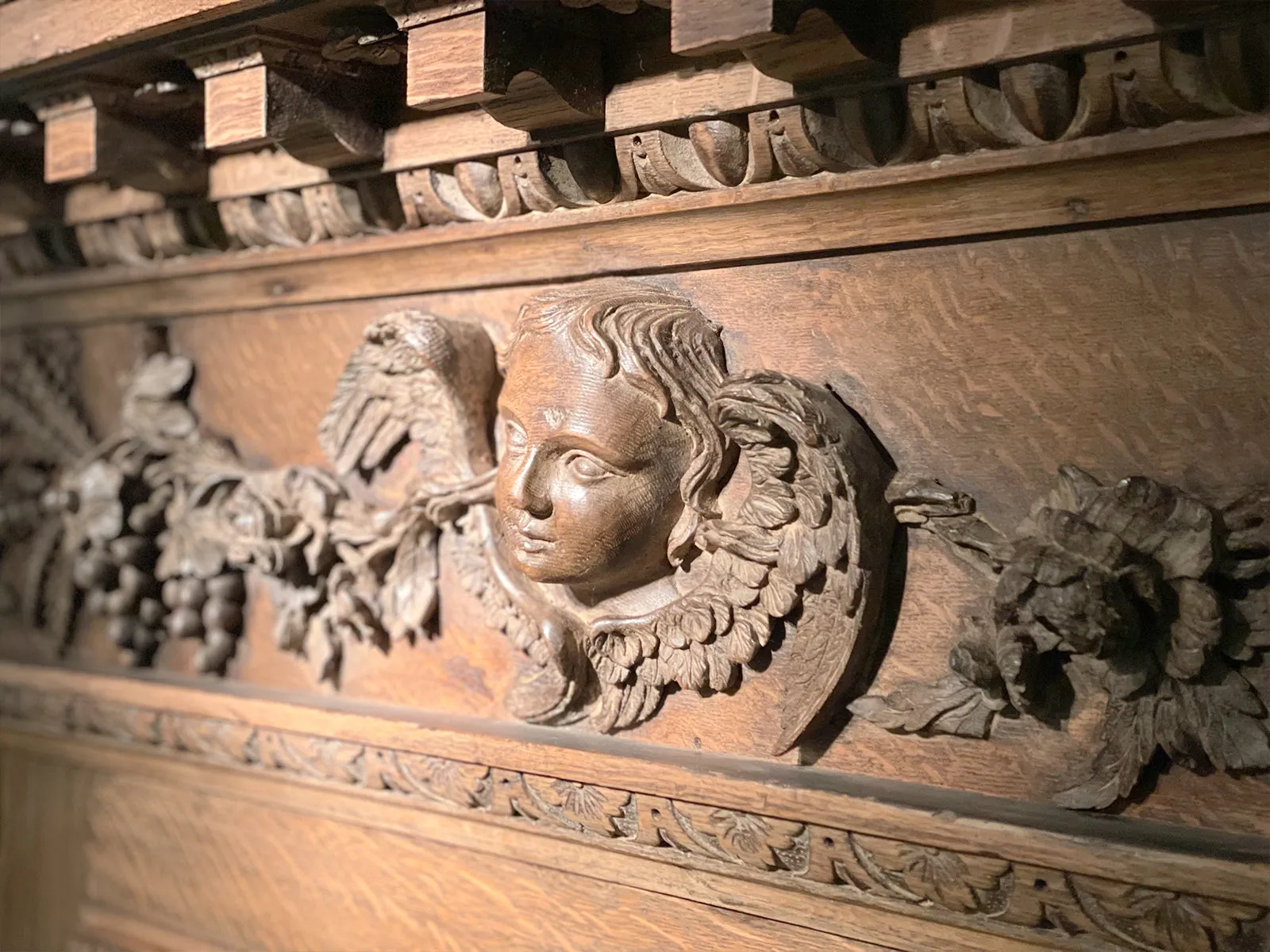 An 18th C Oak Breakfront Bookcase in the Style of William Kent
