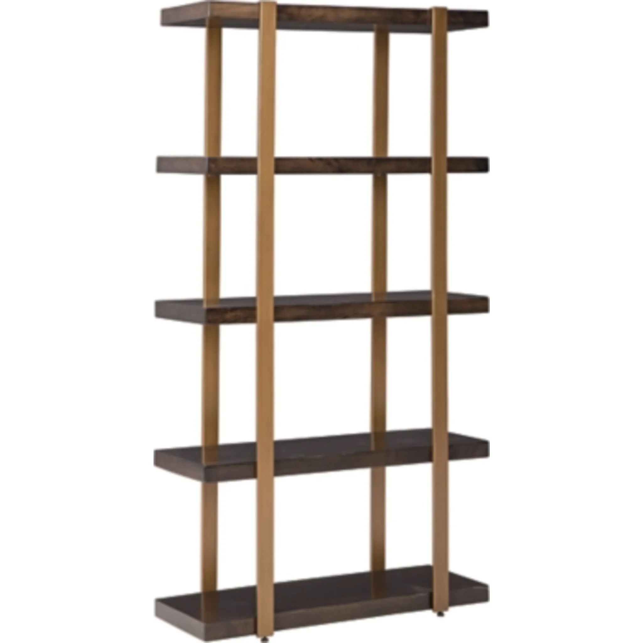 Beckville Bookcase - Gold Finish/Brown