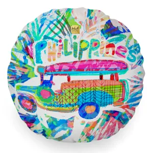 Bibsisita Pillow Round with Filler - Jeepney - Blue