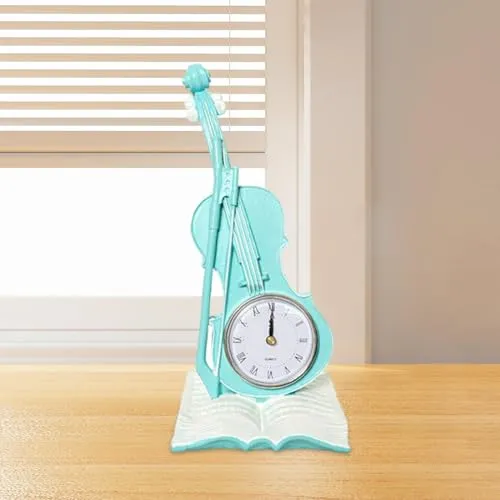CLUB BOLLYWOOD® Violin Table Clock Retro Book Violin Statue for Desktop Fireplace Bar Blue|Home & Garden | Home D?©cor | Figurines| Figurines|1 Violin Statueâ Desk Clock