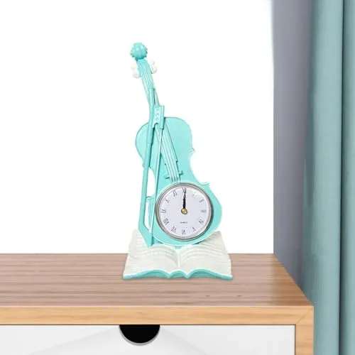 CLUB BOLLYWOOD® Violin Table Clock Retro Book Violin Statue for Desktop Fireplace Bar Blue|Home & Garden | Home D?©cor | Figurines| Figurines|1 Violin Statueâ Desk Clock