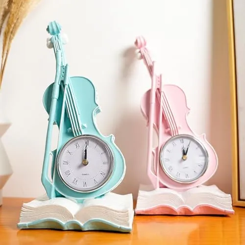 CLUB BOLLYWOOD® Violin Table Clock Retro Book Violin Statue for Desktop Fireplace Bar Blue|Home & Garden | Home D?©cor | Figurines| Figurines|1 Violin Statueâ Desk Clock