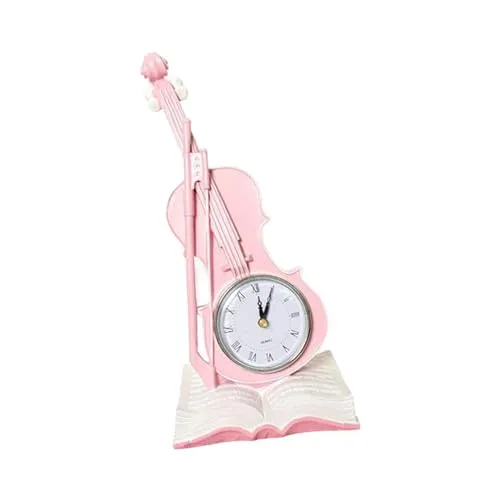 CLUB BOLLYWOOD® Violin Table Clock Retro Book Violin Statue for Desktop Fireplace Bar Pink|Home & Garden | Home D?©cor | Figurines| Figurines|1 Violin Statueâ Desk Clock