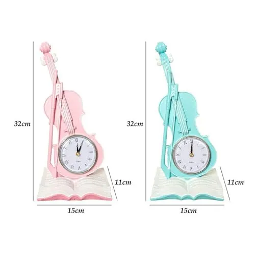 CLUB BOLLYWOOD® Violin Table Clock Retro Book Violin Statue for Desktop Fireplace Bar Pink|Home & Garden | Home D?©cor | Figurines| Figurines|1 Violin Statueâ Desk Clock