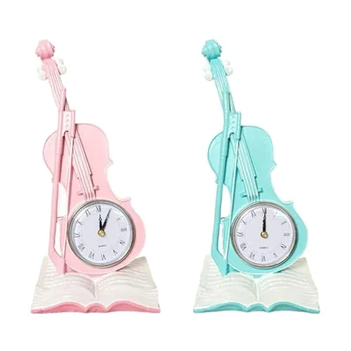 CLUB BOLLYWOOD® Violin Table Clock Retro Book Violin Statue for Desktop Fireplace Bar Pink|Home & Garden | Home D?©cor | Figurines| Figurines|1 Violin Statueâ Desk Clock
