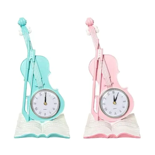 CLUB BOLLYWOOD® Violin Table Clock Retro Book Violin Statue for Desktop Fireplace Bar Pink|Home & Garden | Home D?©cor | Figurines| Figurines|1 Violin Statueâ Desk Clock