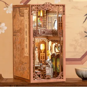 Elegant Song Dynasty DIY Wooden Book Nook Bookshelf Insert