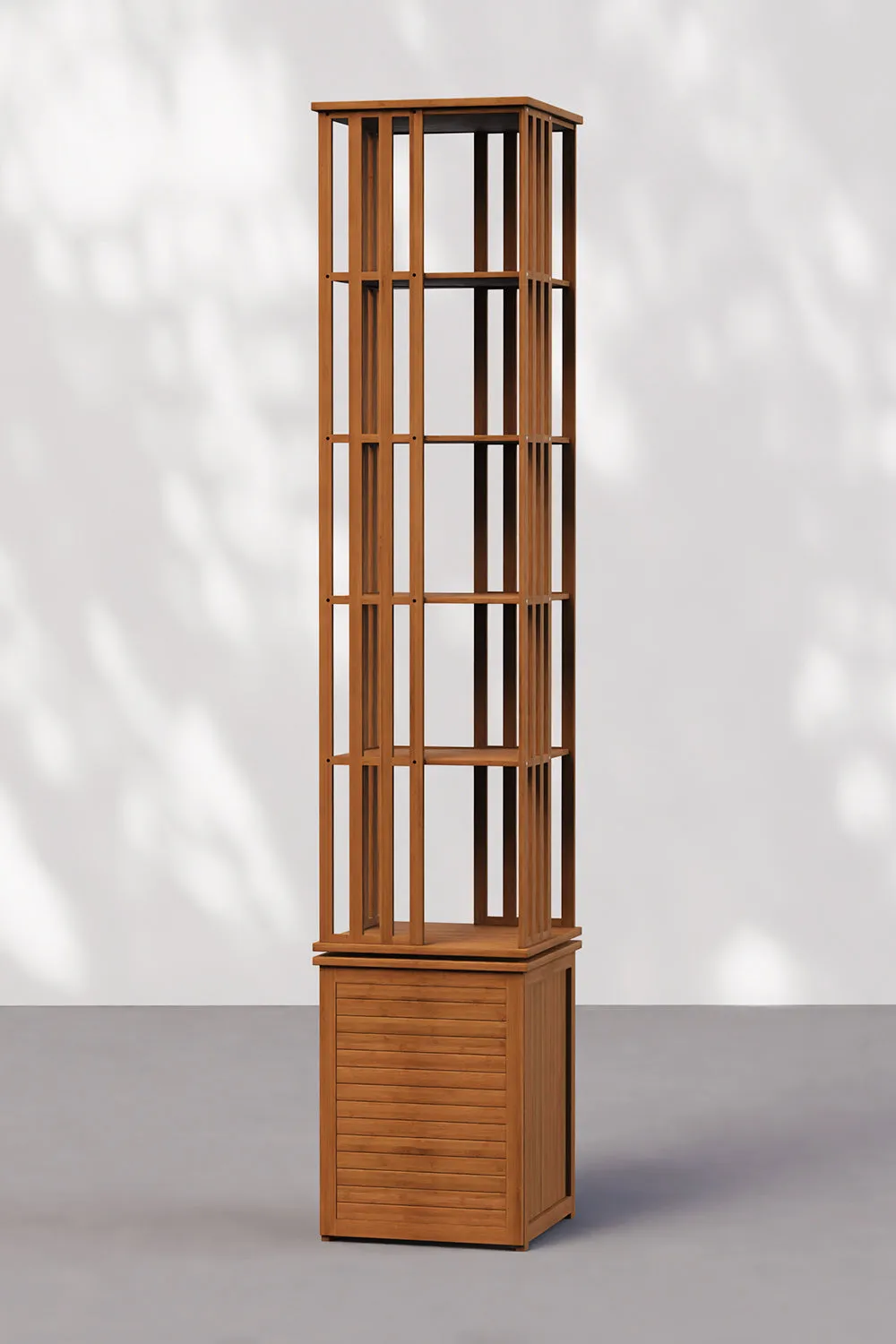 Floor-standing 360° Rotating Bookshelf with Storage Cabinets