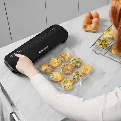 FoodSaver Space-Saving Vacuum Sealer with Bags and Roll Black