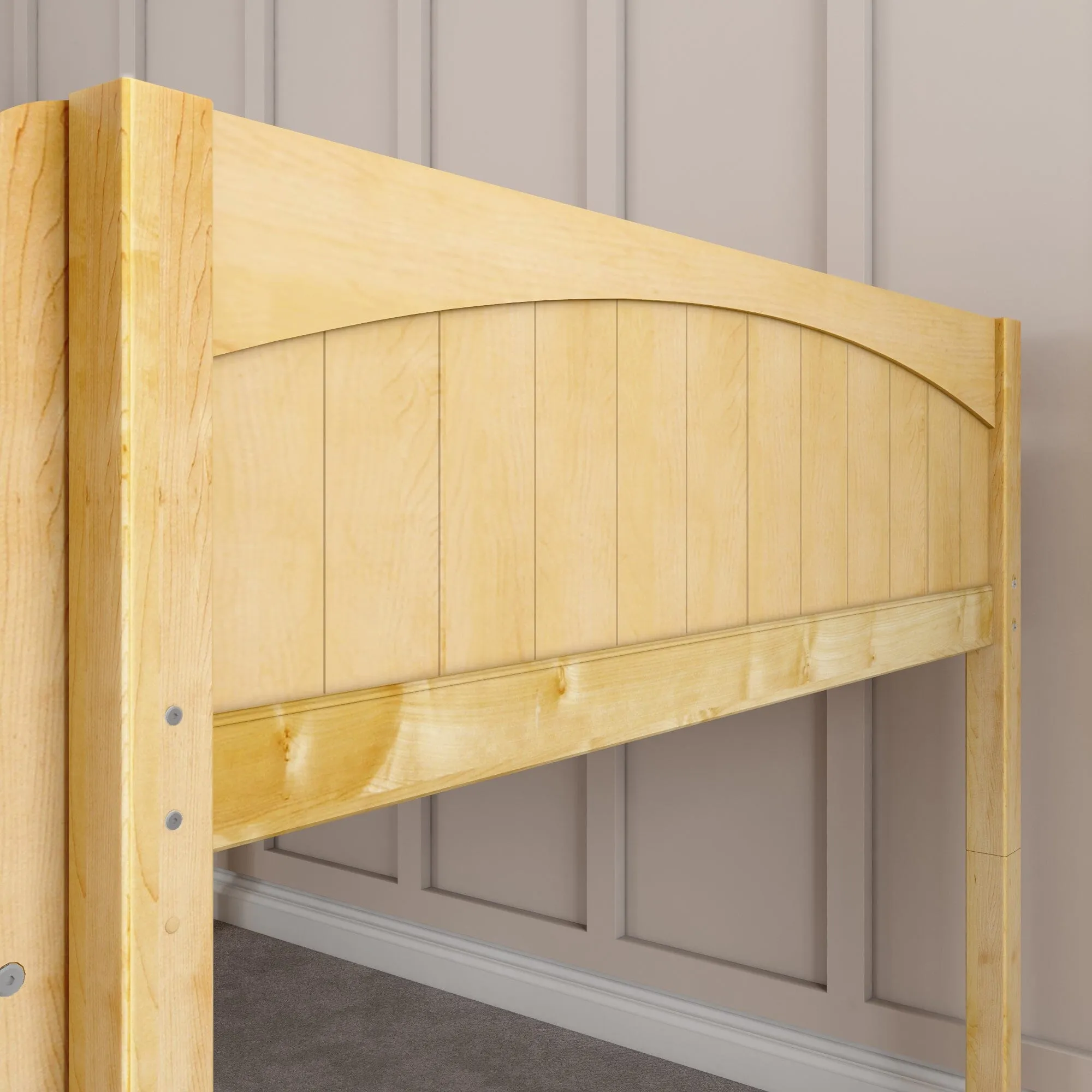 Full Low Loft Bed with Slide and Ladder on Front