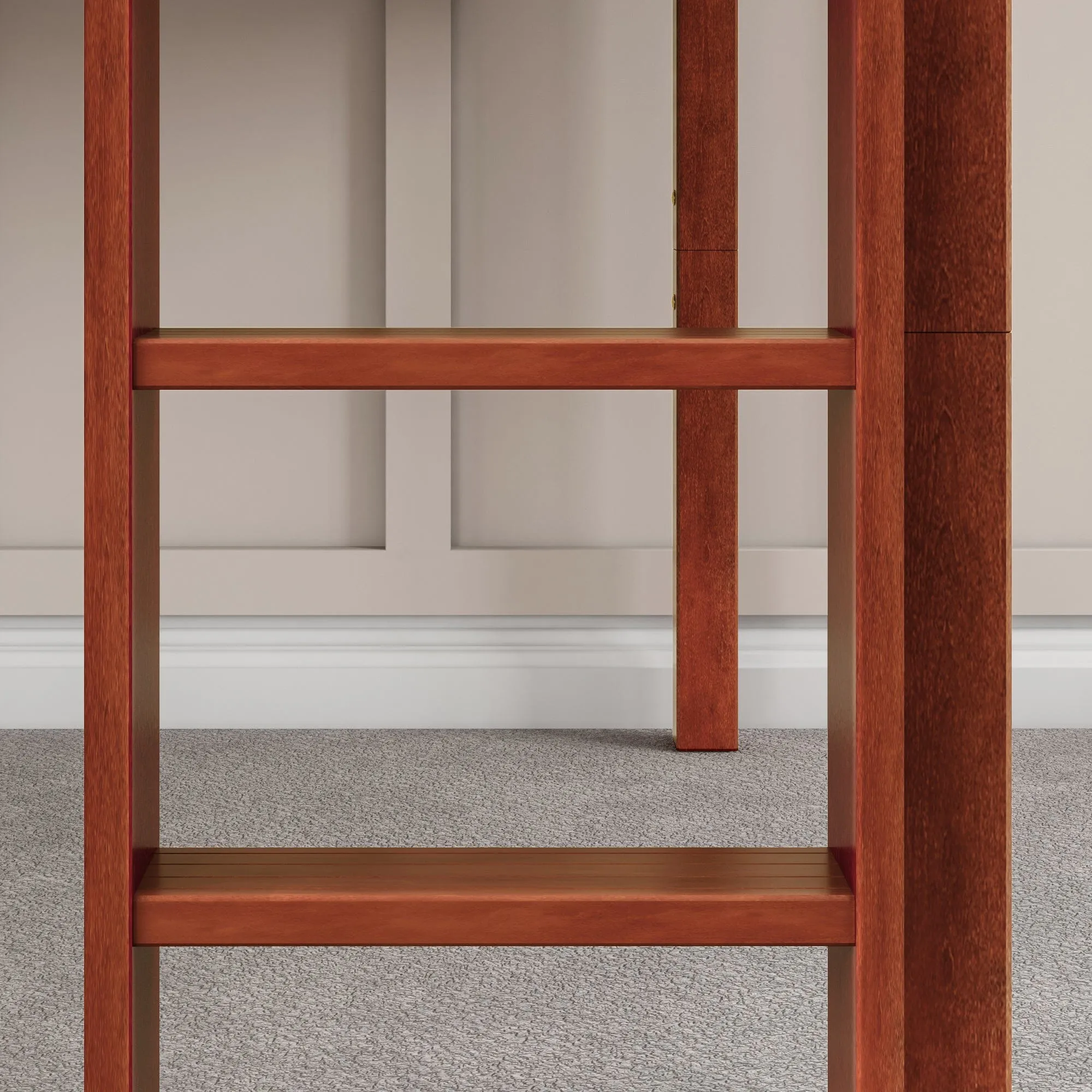 Full Low Loft Bed with Slide and Ladder on Front