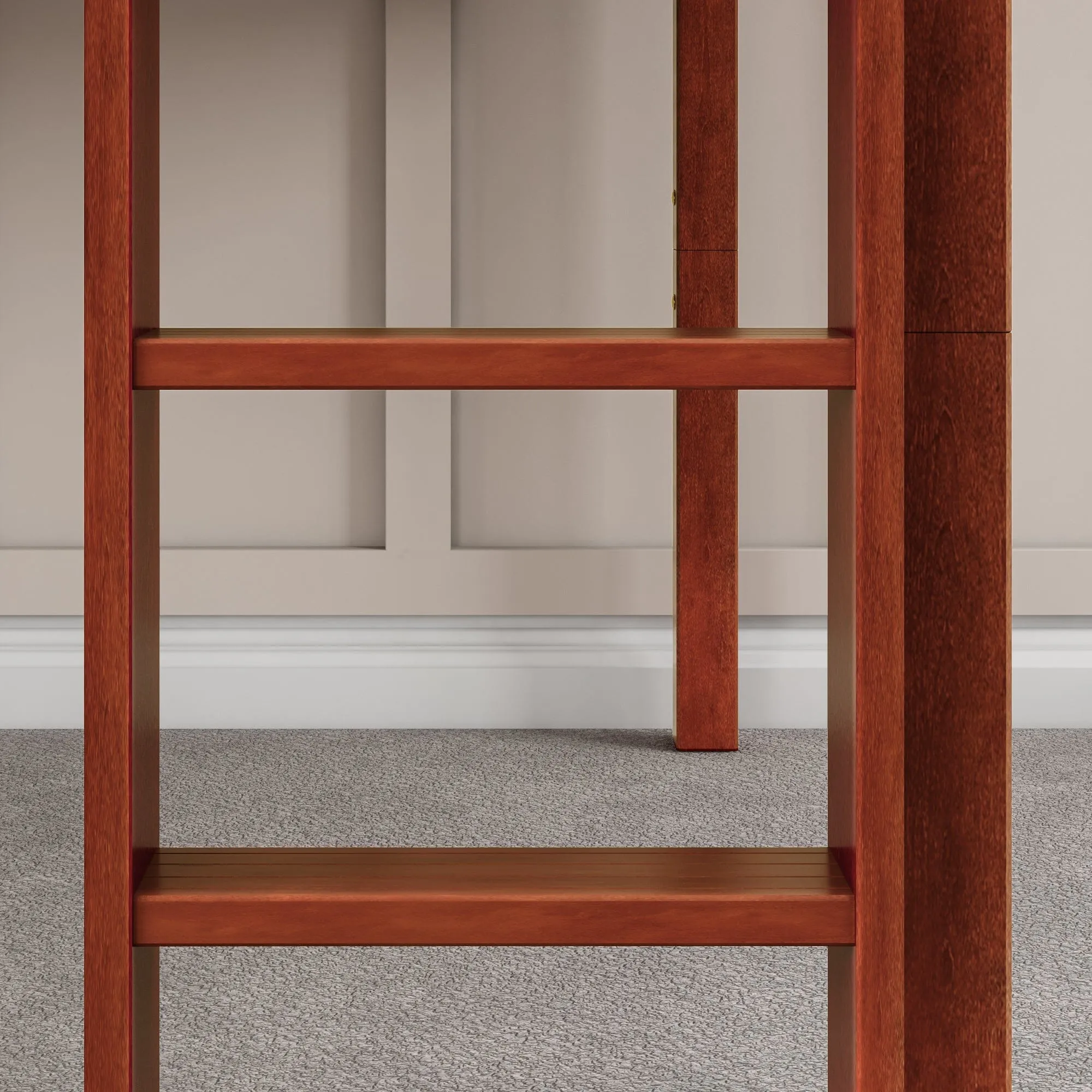 Full Low Loft Bed with Slide and Ladder on Front