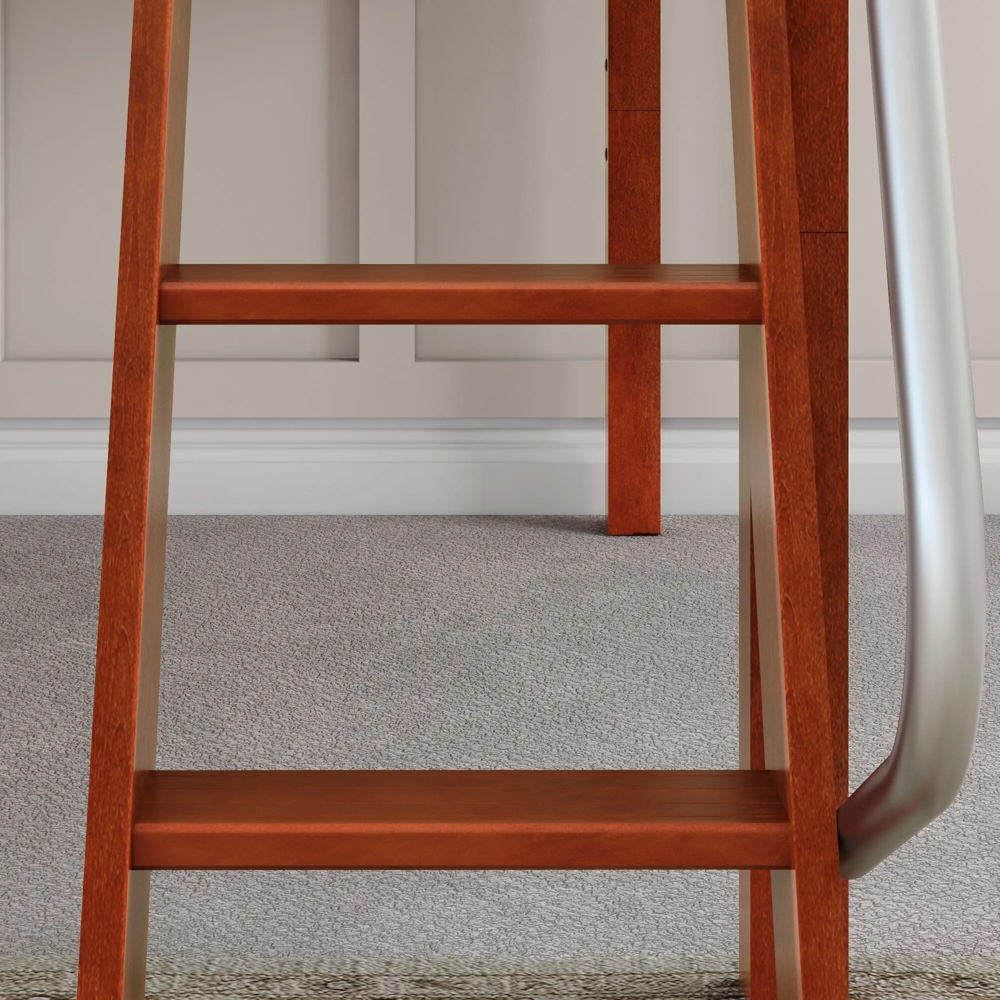 Full Low Loft Bed with Slide and Ladder on Front