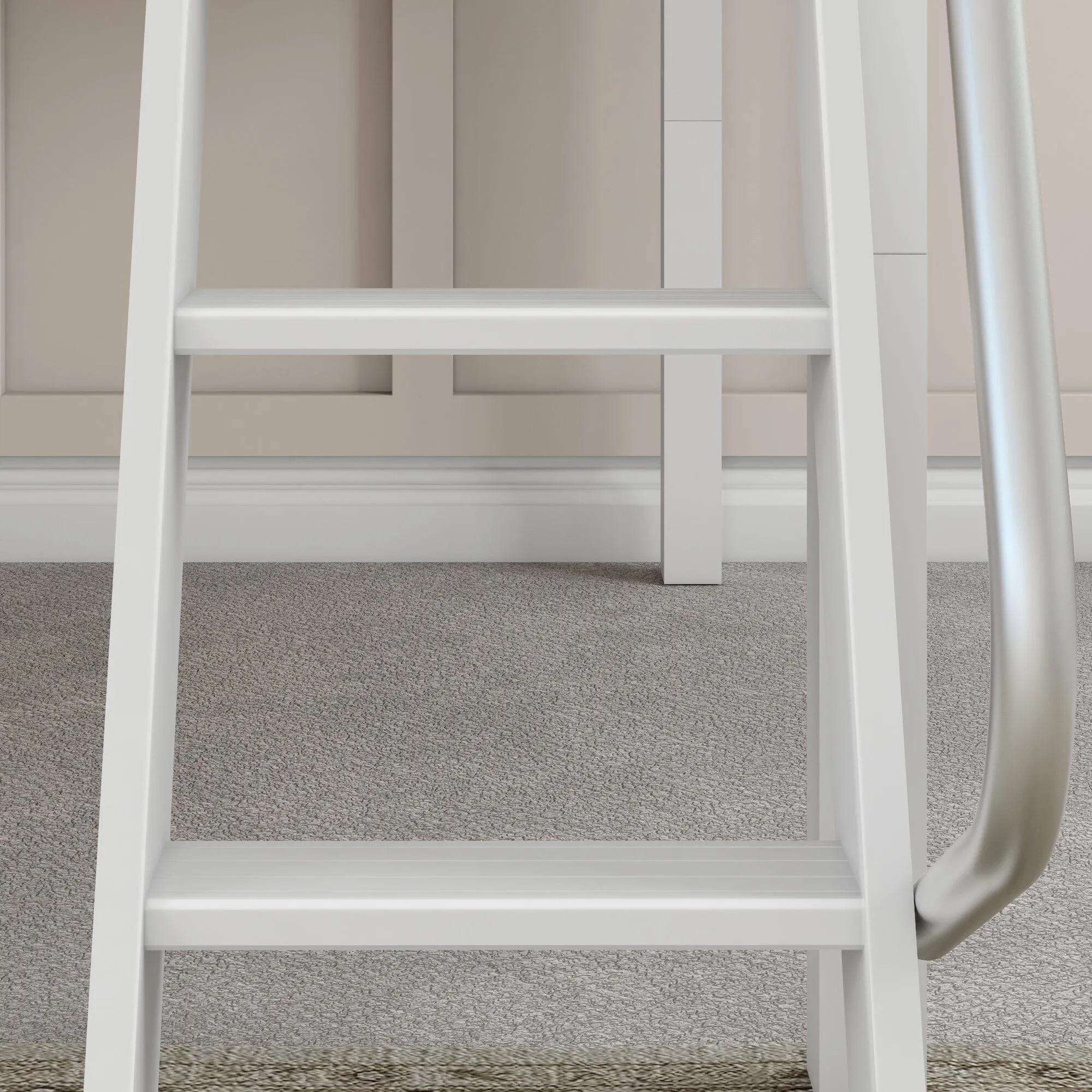 Full Low Loft Bed with Slide and Ladder on Front