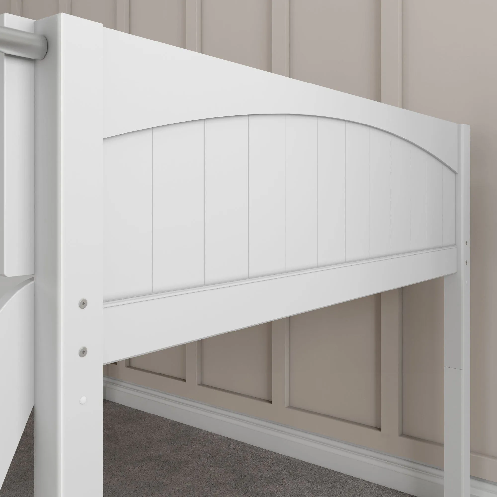 Full Low Loft Bed with Slide and Ladder on Front