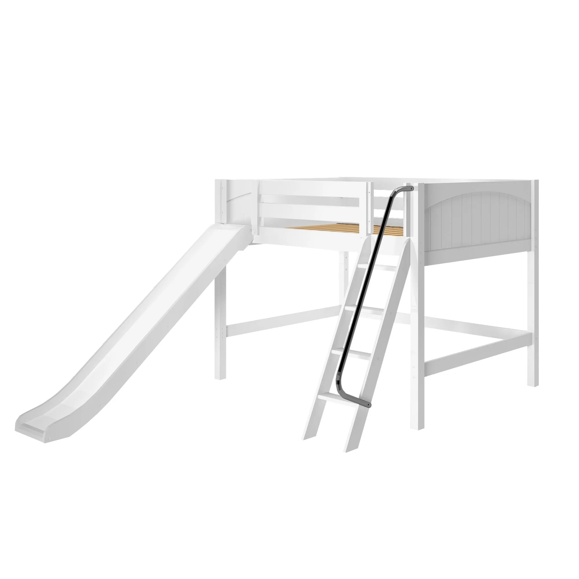 Full Mid Loft Bed with Slide and Ladder