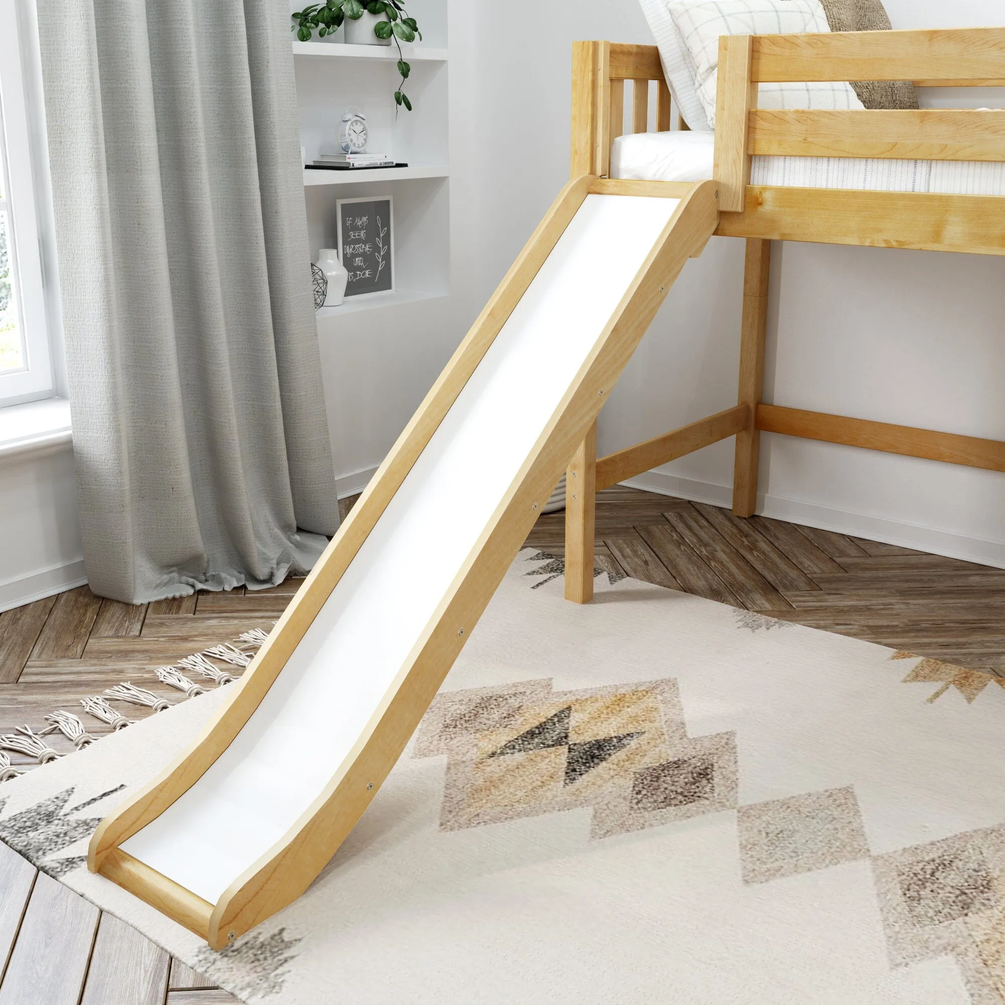 Full Mid Loft Bed with Slide and Ladder