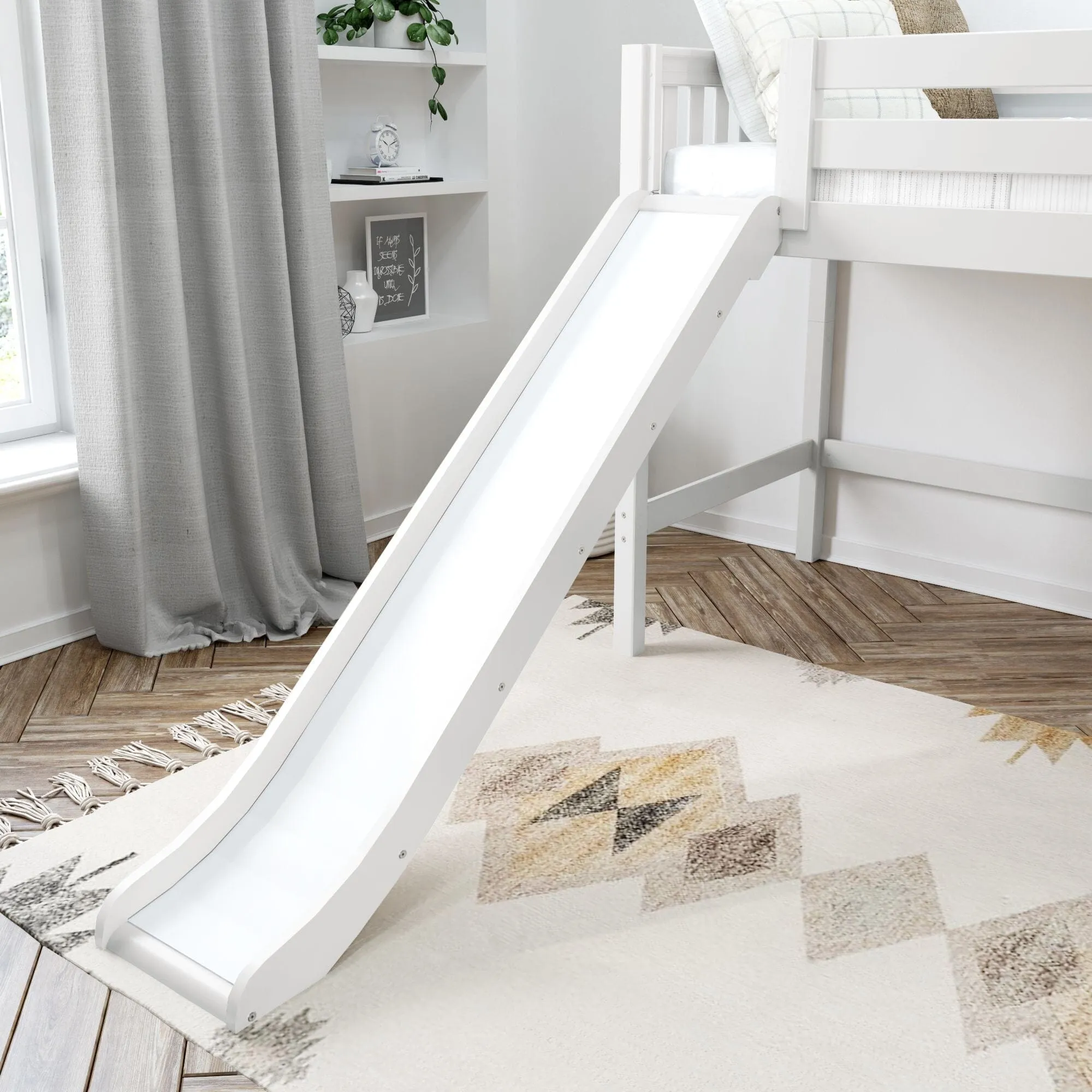 Full Mid Loft Bed with Slide and Ladder