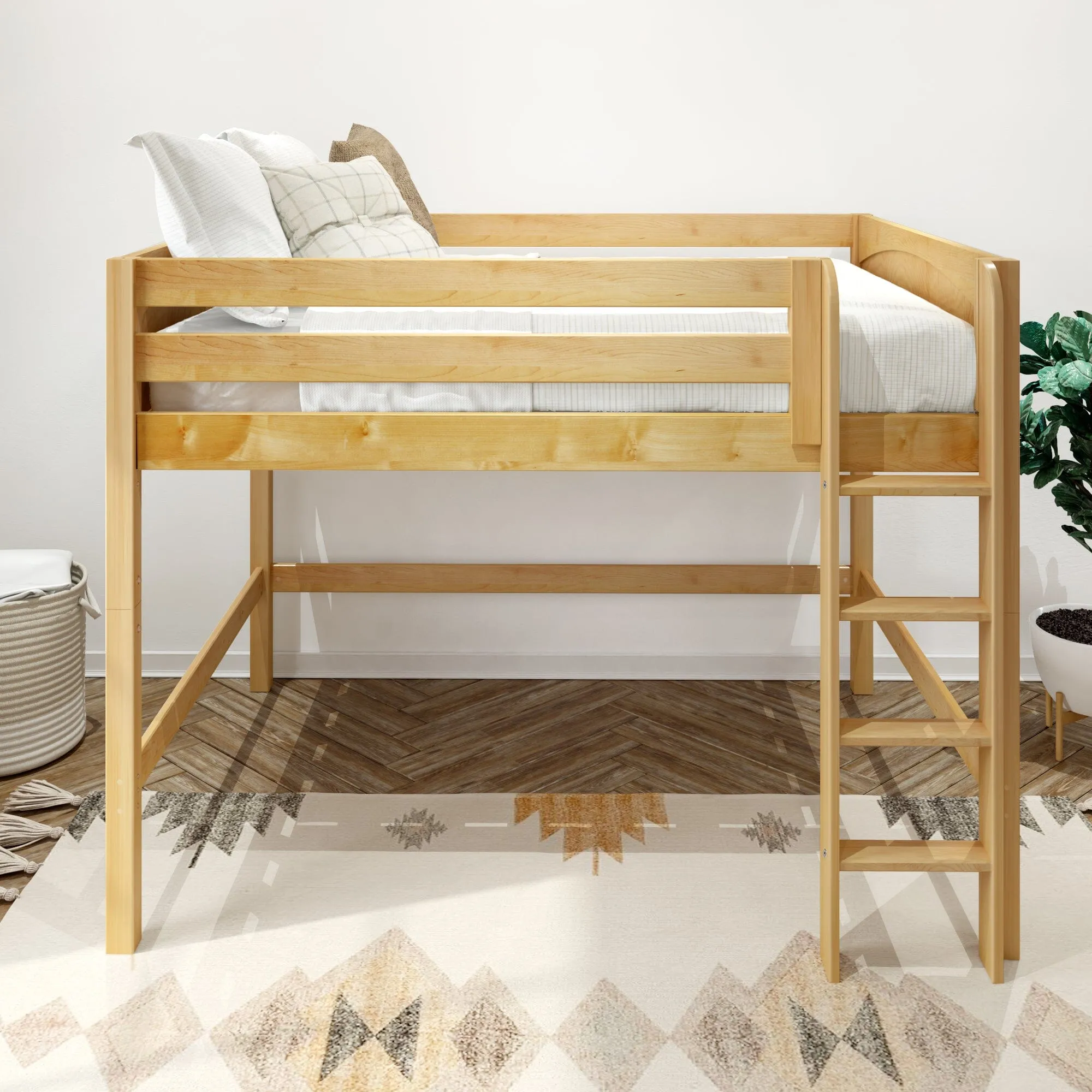 Full XL Mid Loft Bed with Ladder