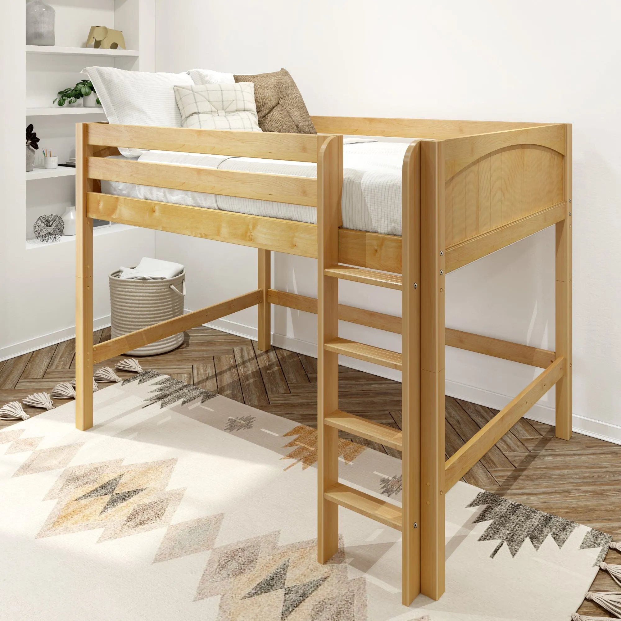 Full XL Mid Loft Bed with Ladder