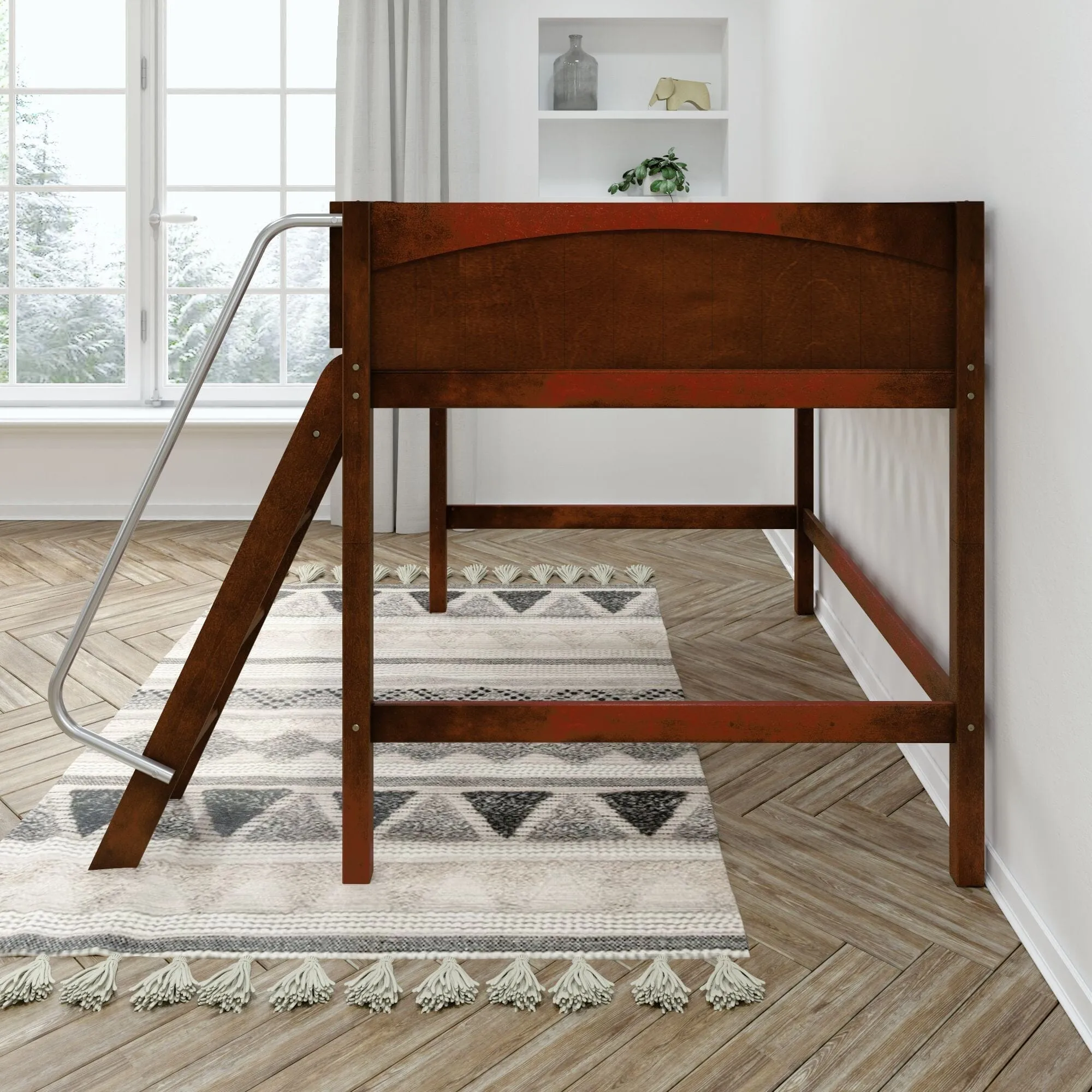 Full XL Mid Loft Bed with Ladder