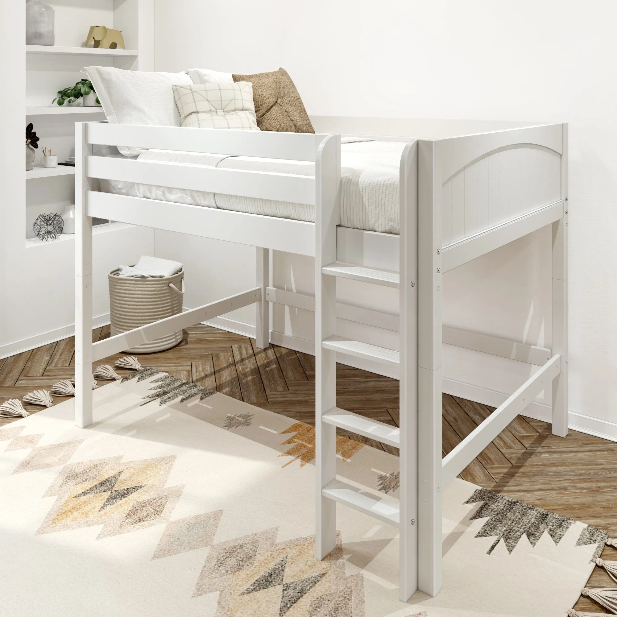 Full XL Mid Loft Bed with Ladder
