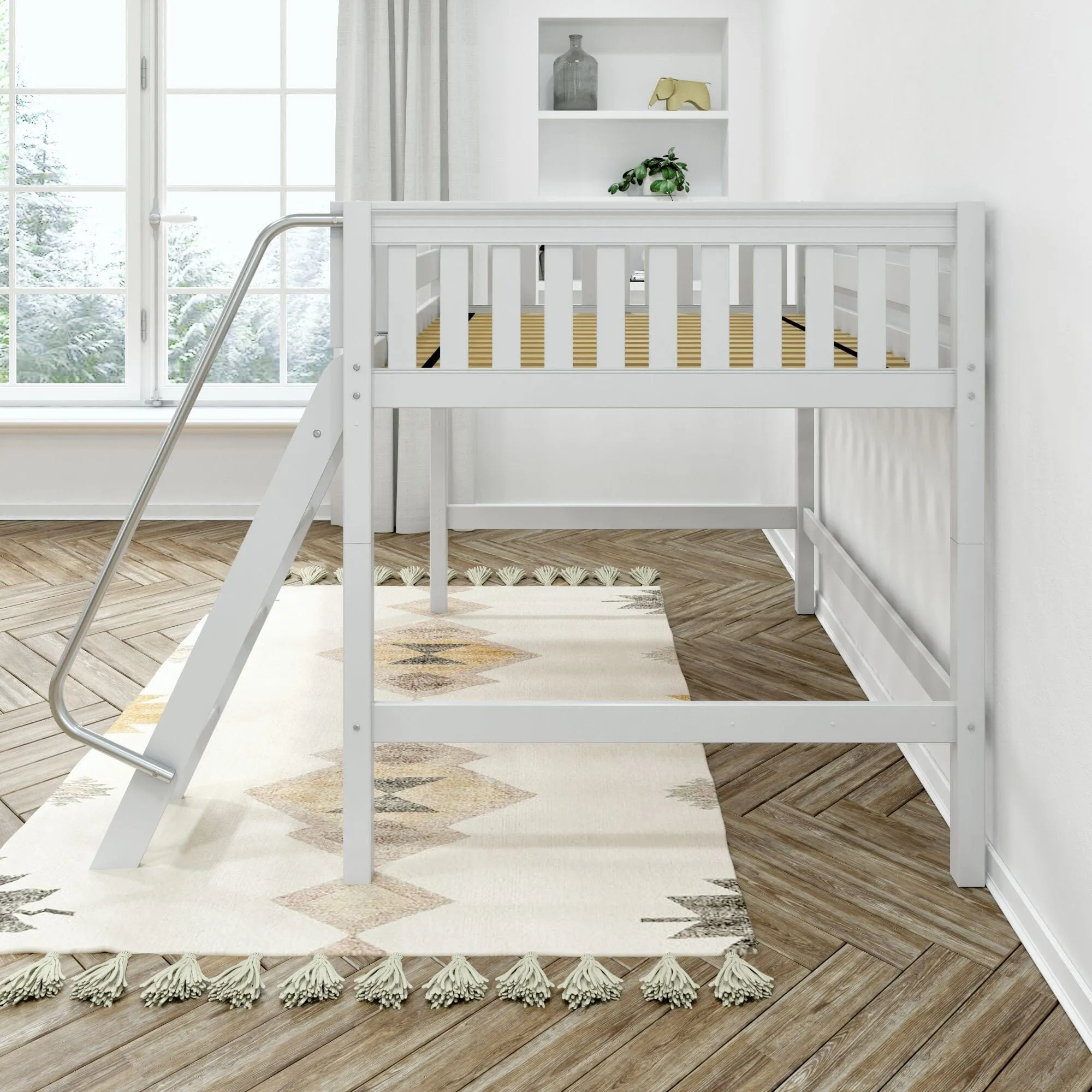 Full XL Mid Loft Bed with Ladder