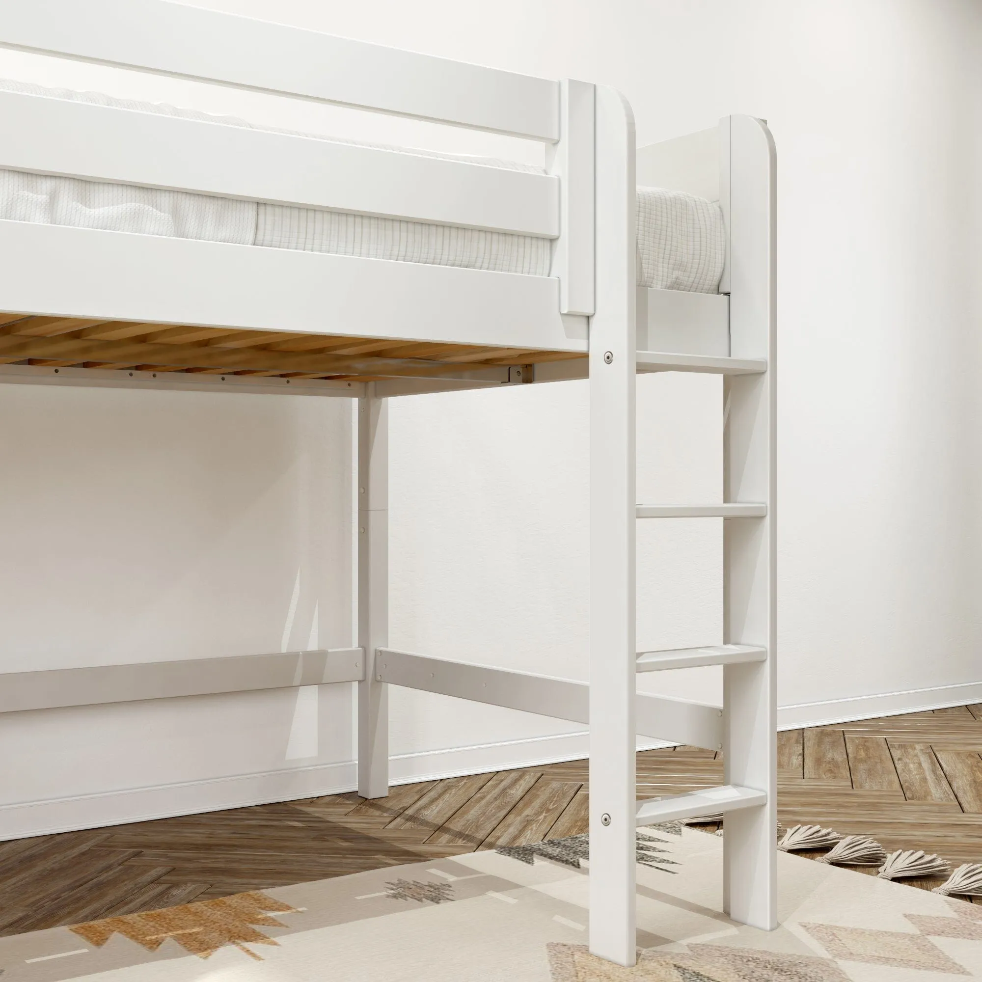 Full XL Mid Loft Bed with Ladder