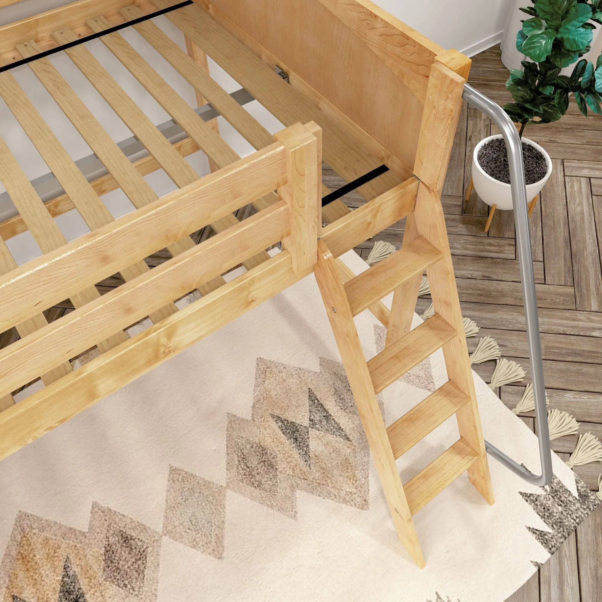 Full XL Mid Loft Bed with Ladder