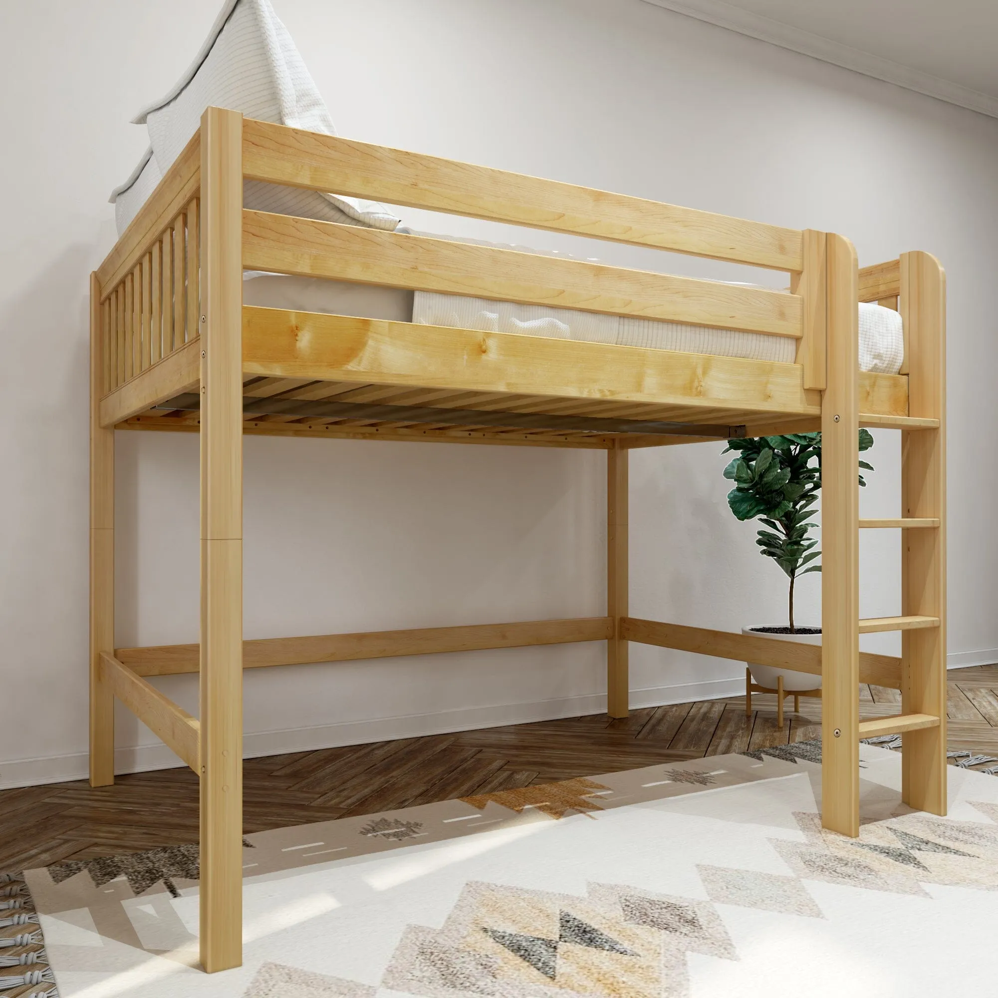 Full XL Mid Loft Bed with Ladder