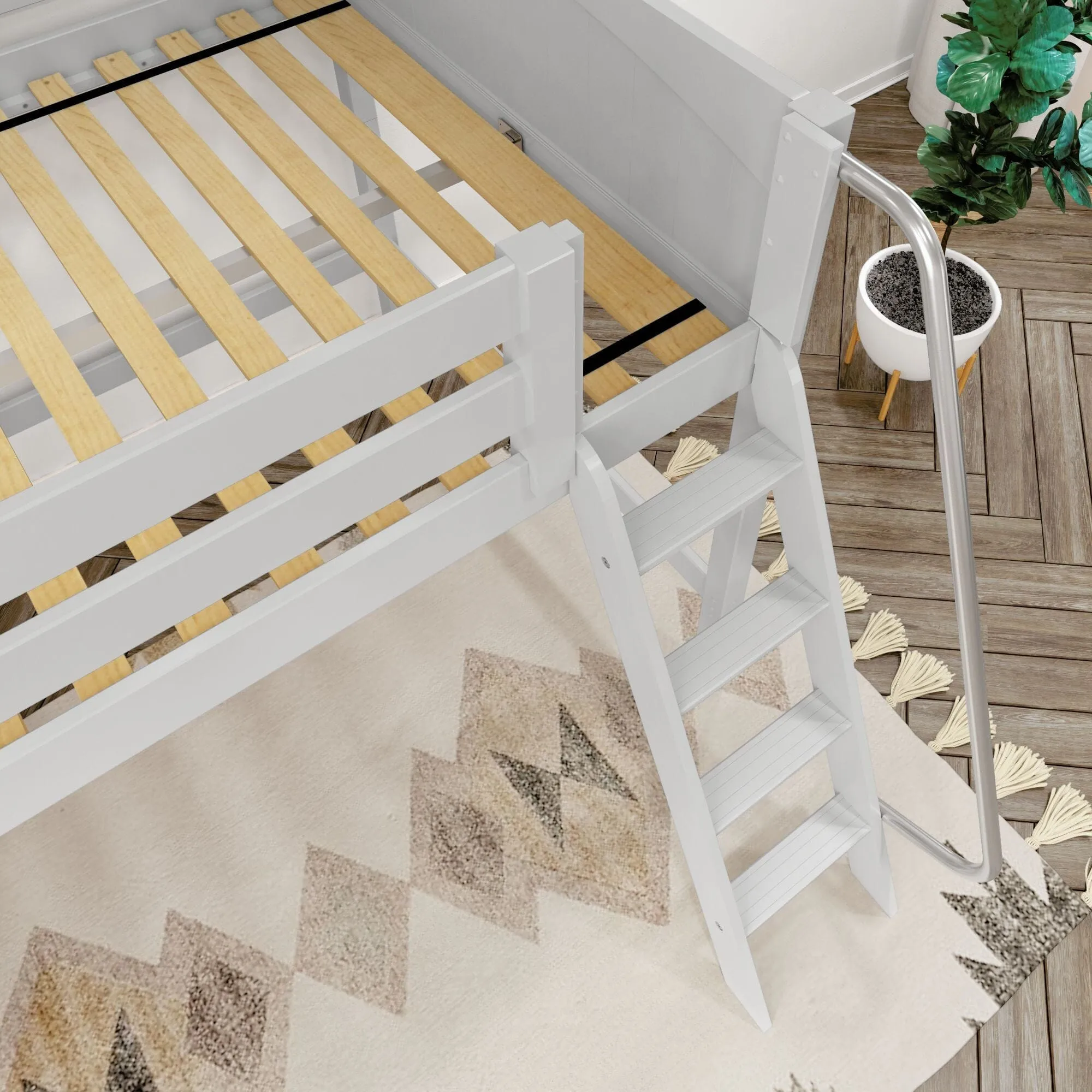 Full XL Mid Loft Bed with Ladder