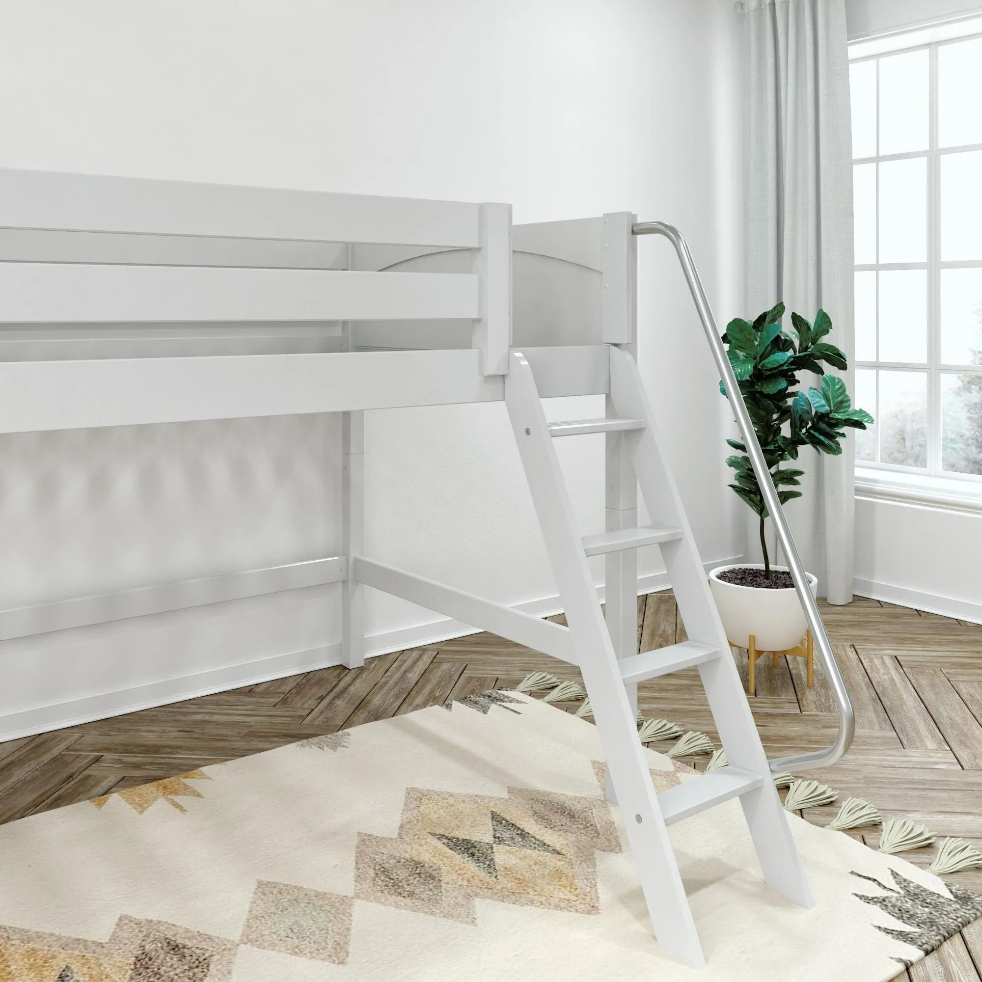 Full XL Mid Loft Bed with Ladder