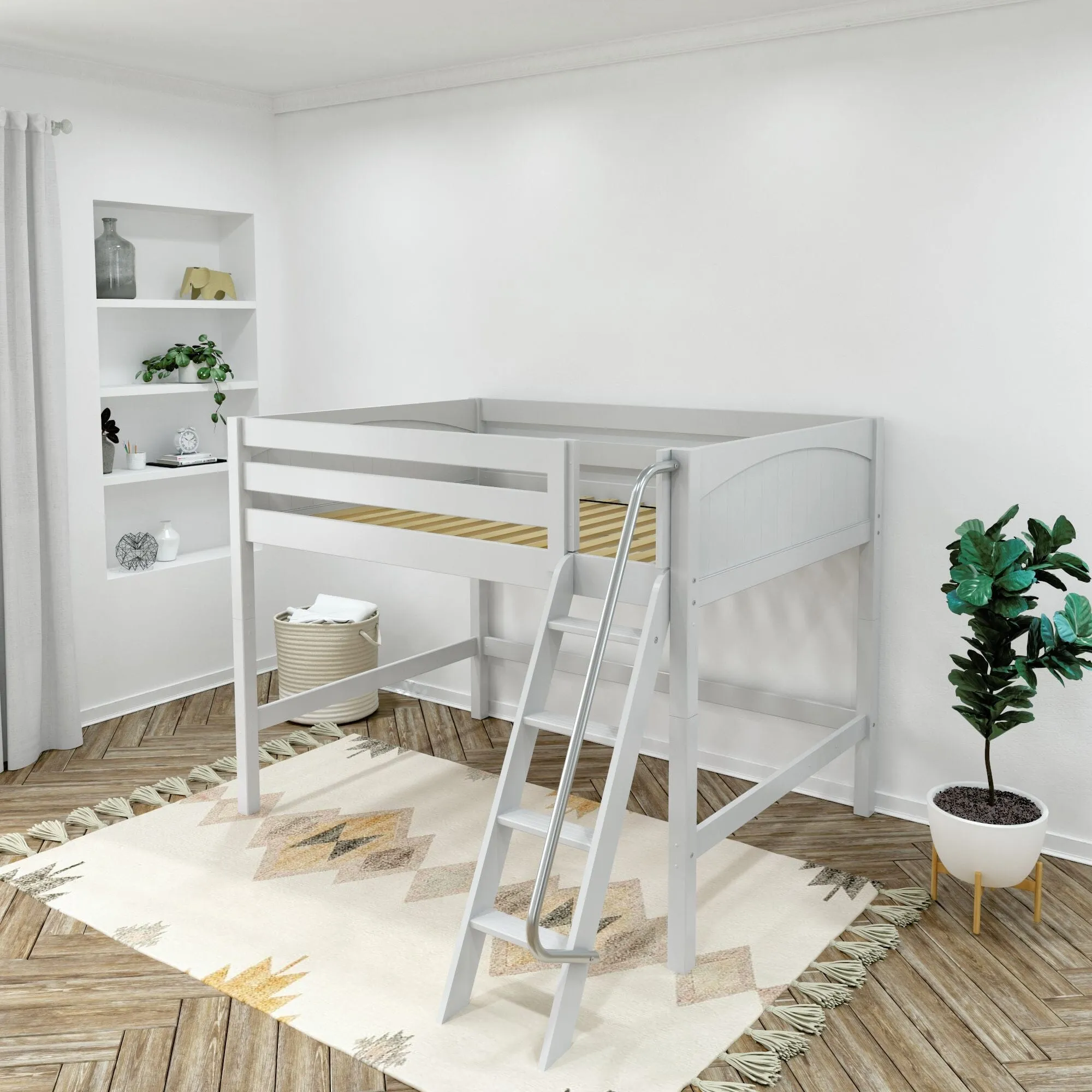 Full XL Mid Loft Bed with Ladder