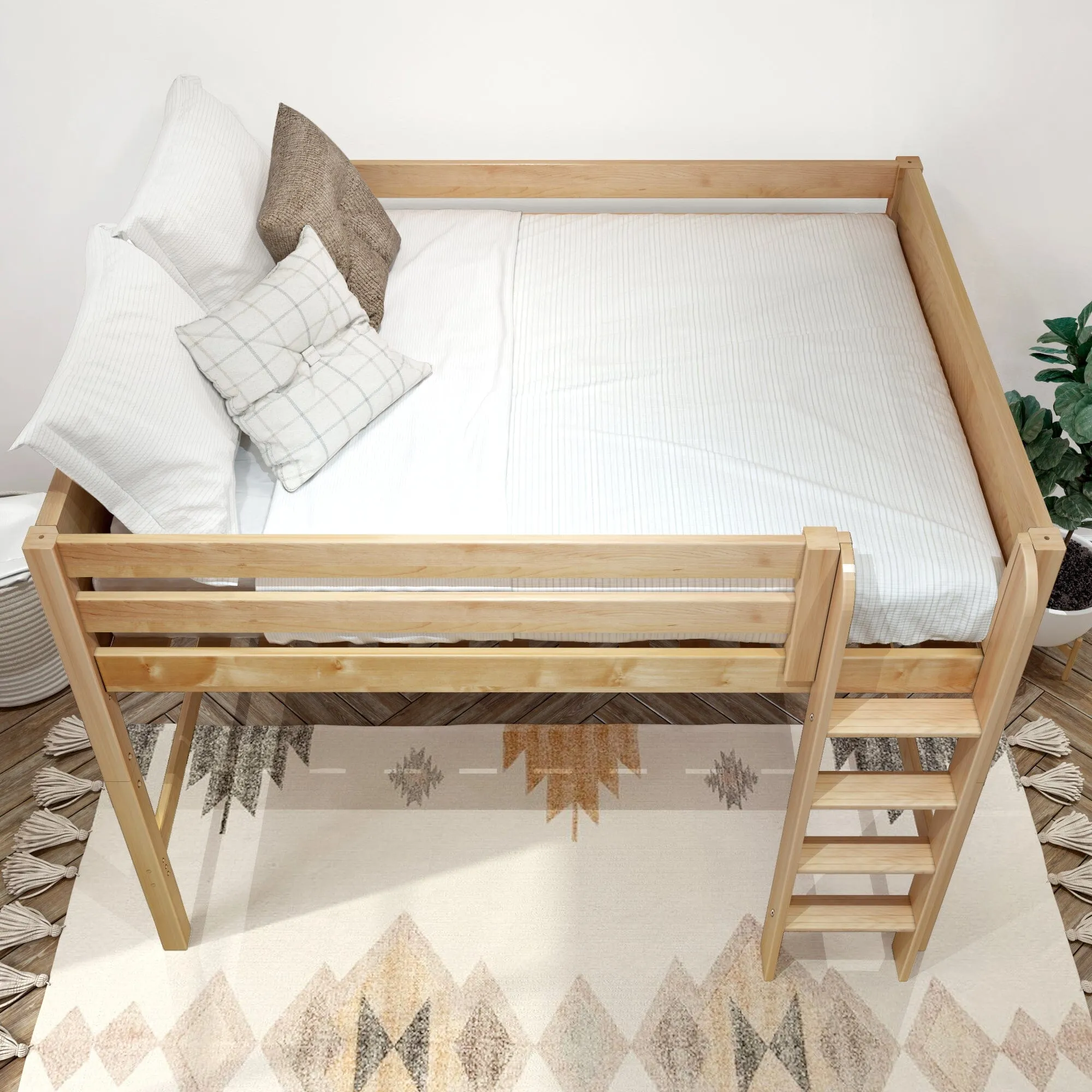Full XL Mid Loft Bed with Ladder