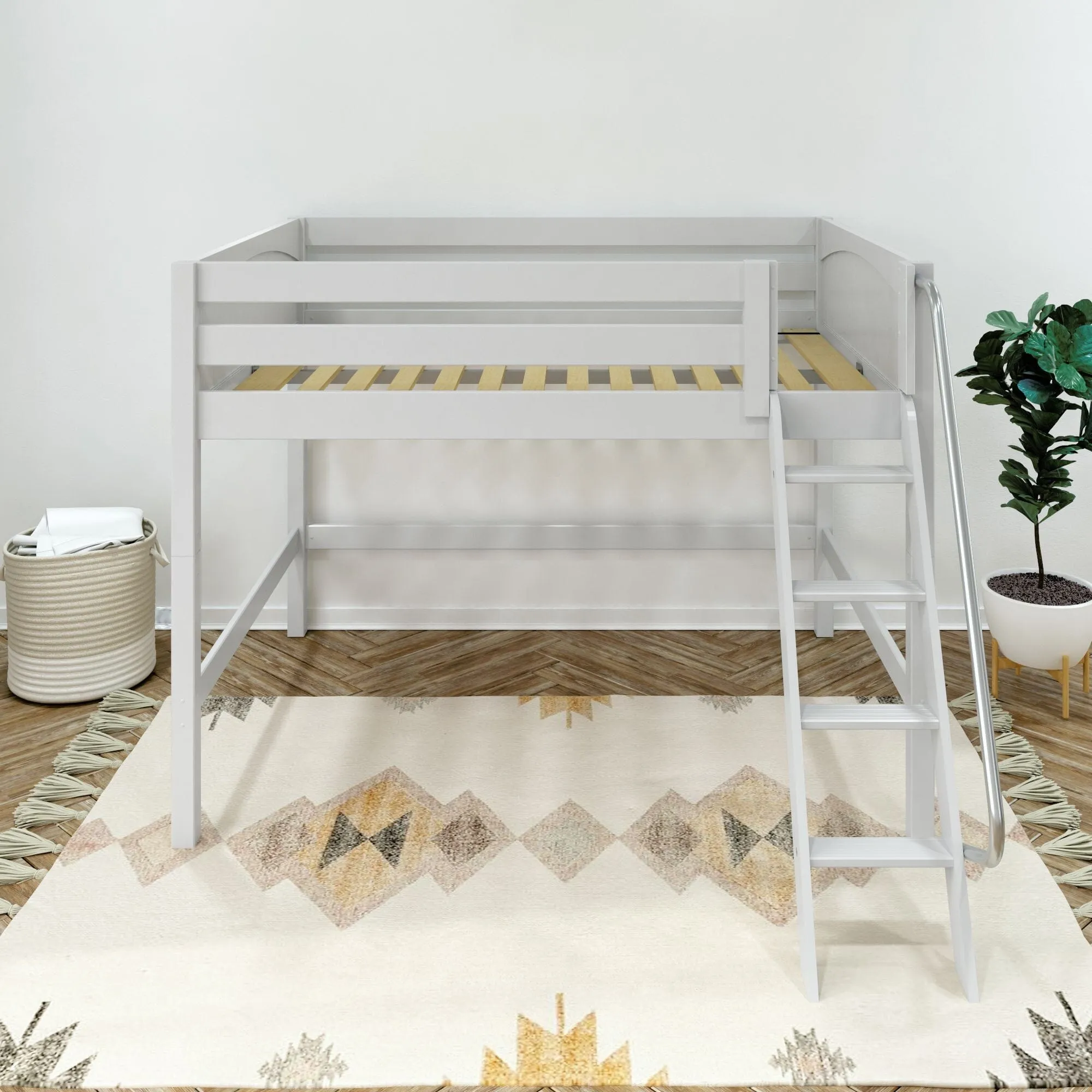 Full XL Mid Loft Bed with Ladder
