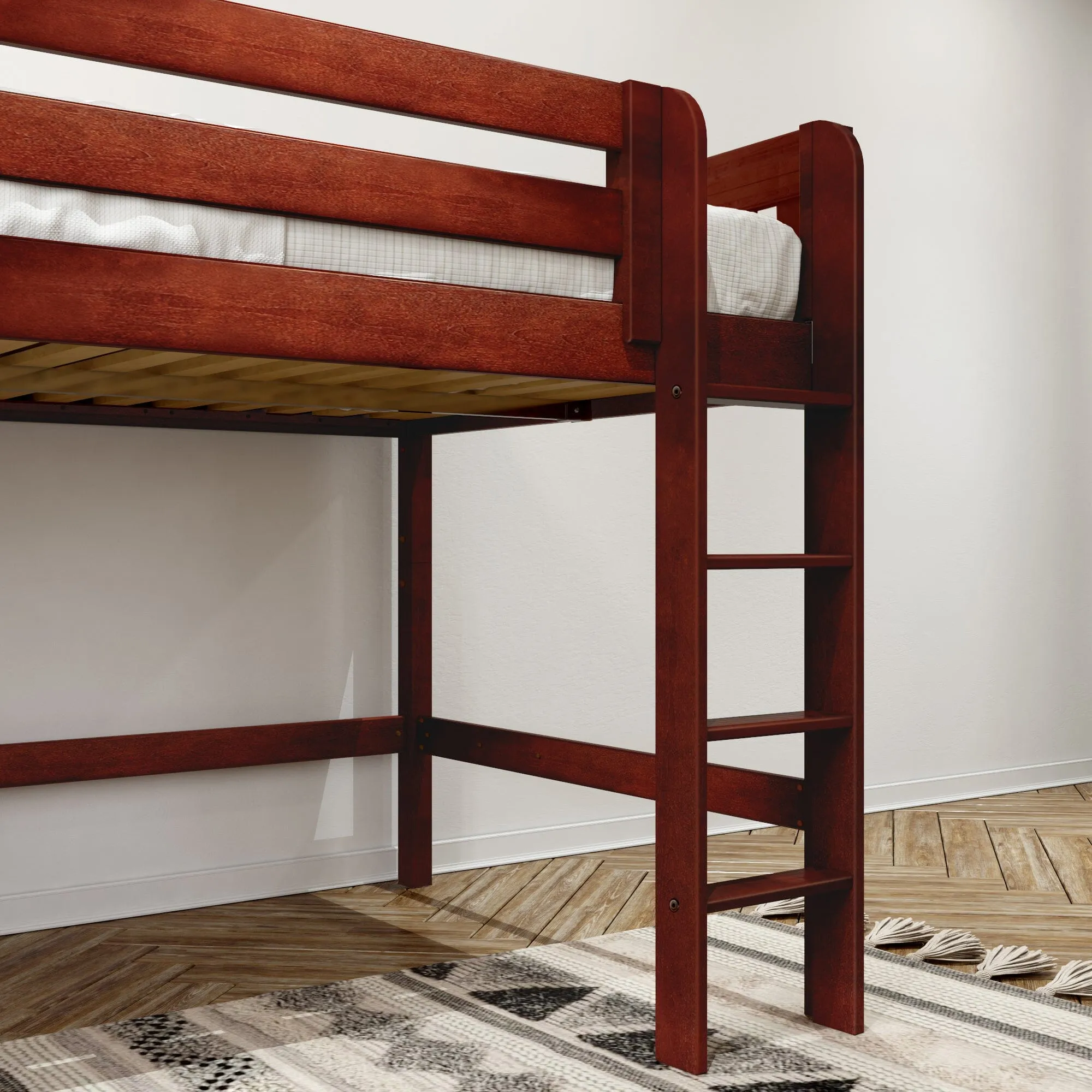 Full XL Mid Loft Bed with Ladder