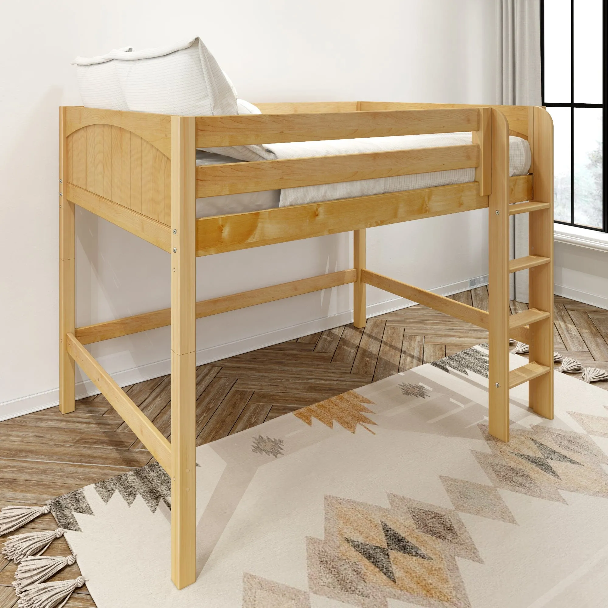 Full XL Mid Loft Bed with Ladder