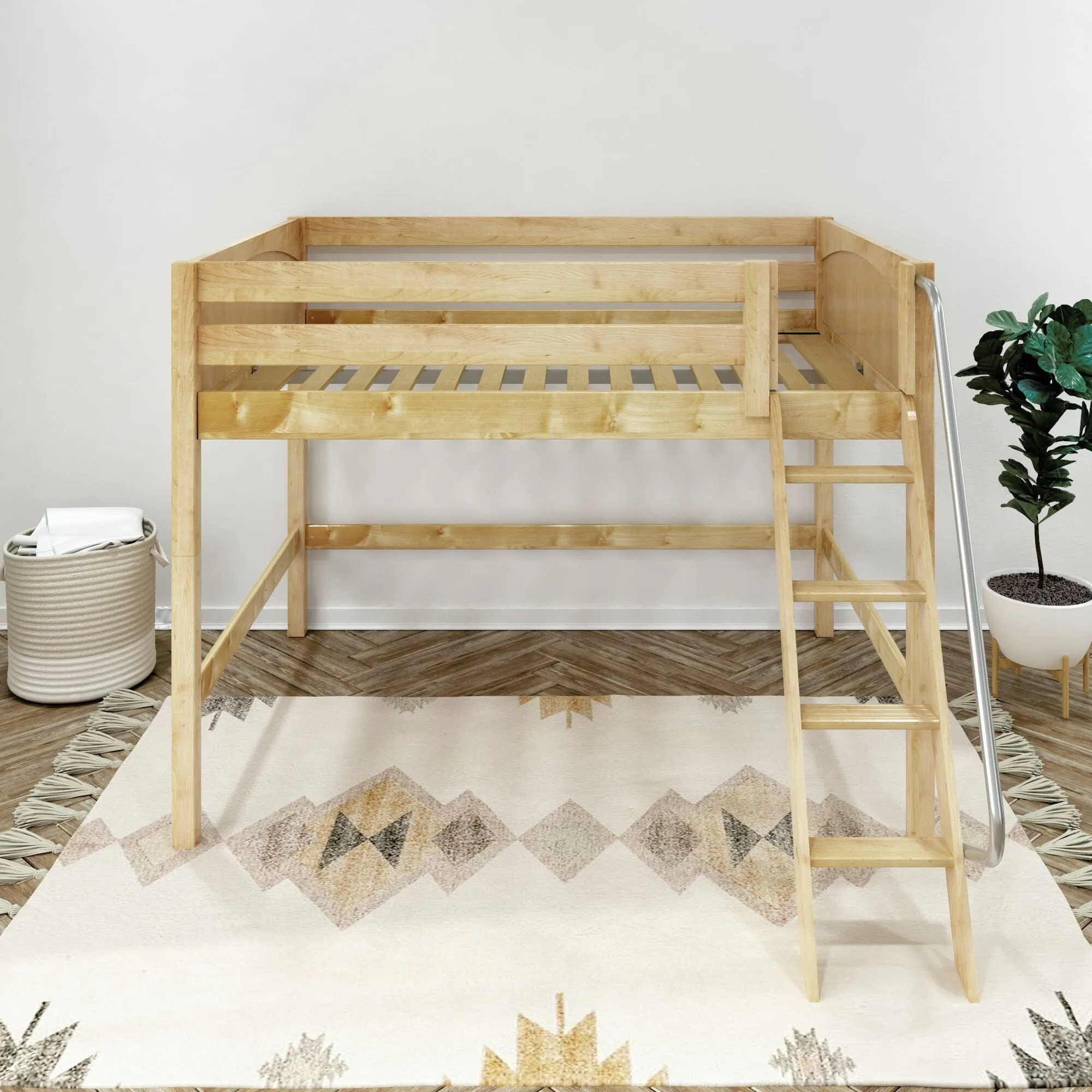 Full XL Mid Loft Bed with Ladder