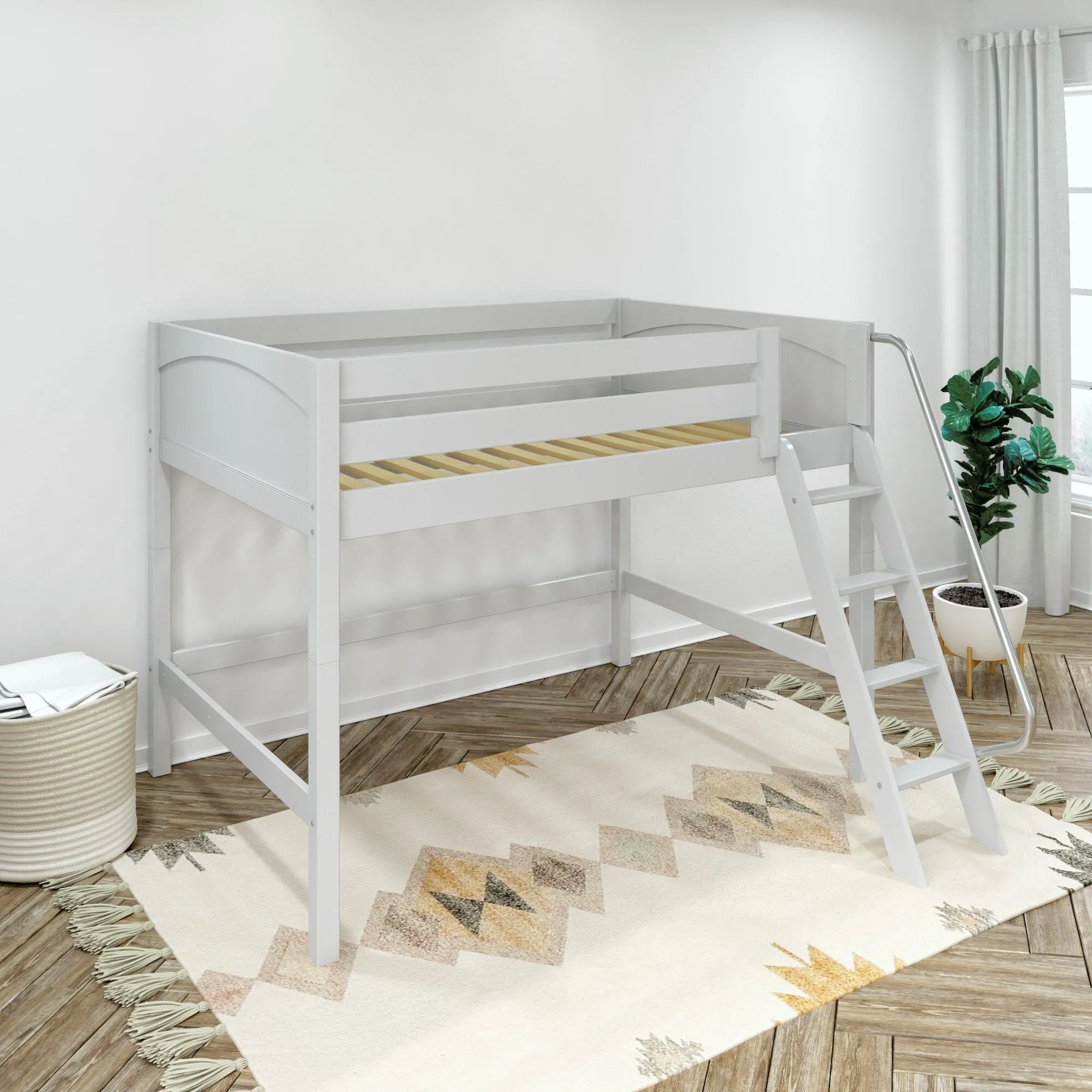 Full XL Mid Loft Bed with Ladder