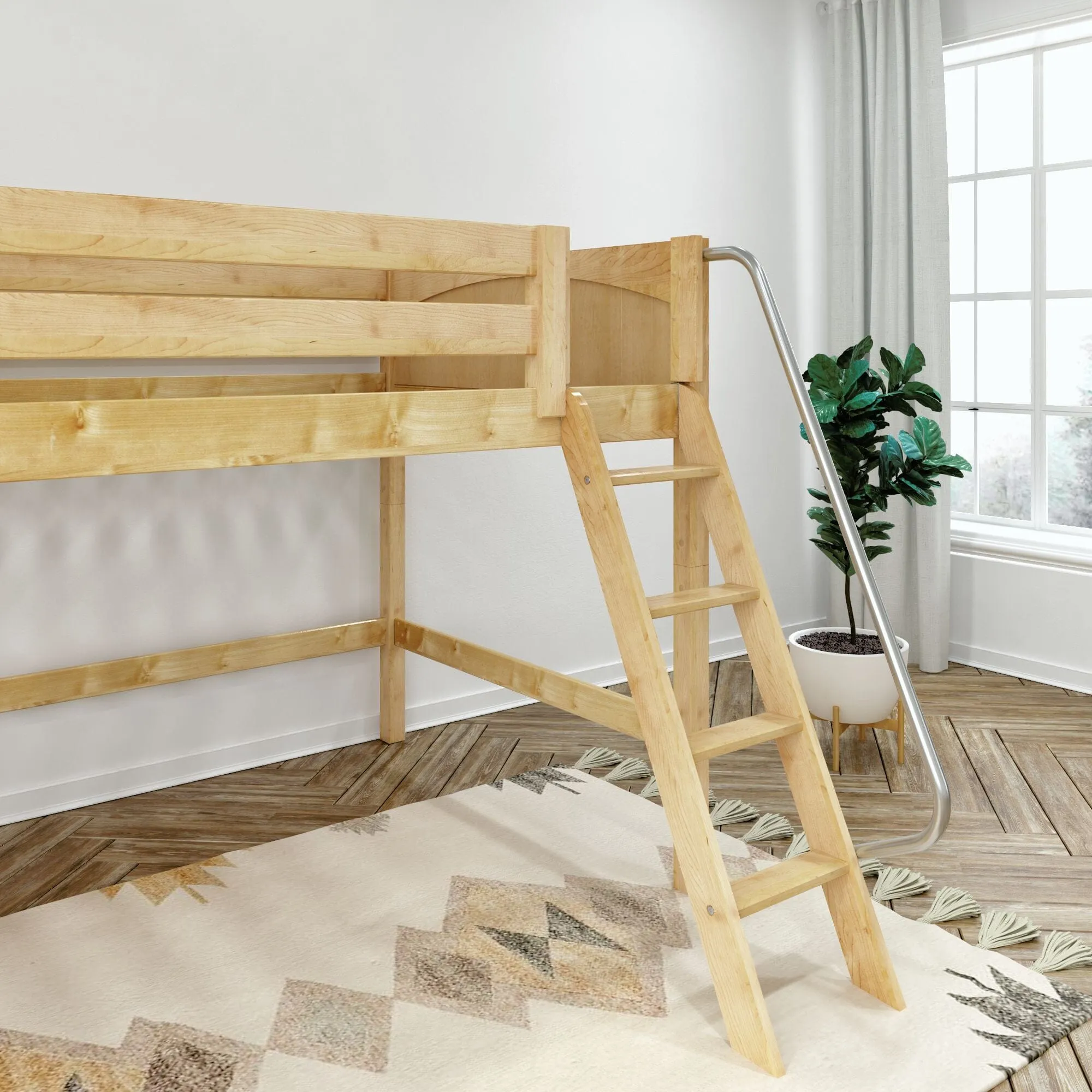 Full XL Mid Loft Bed with Ladder