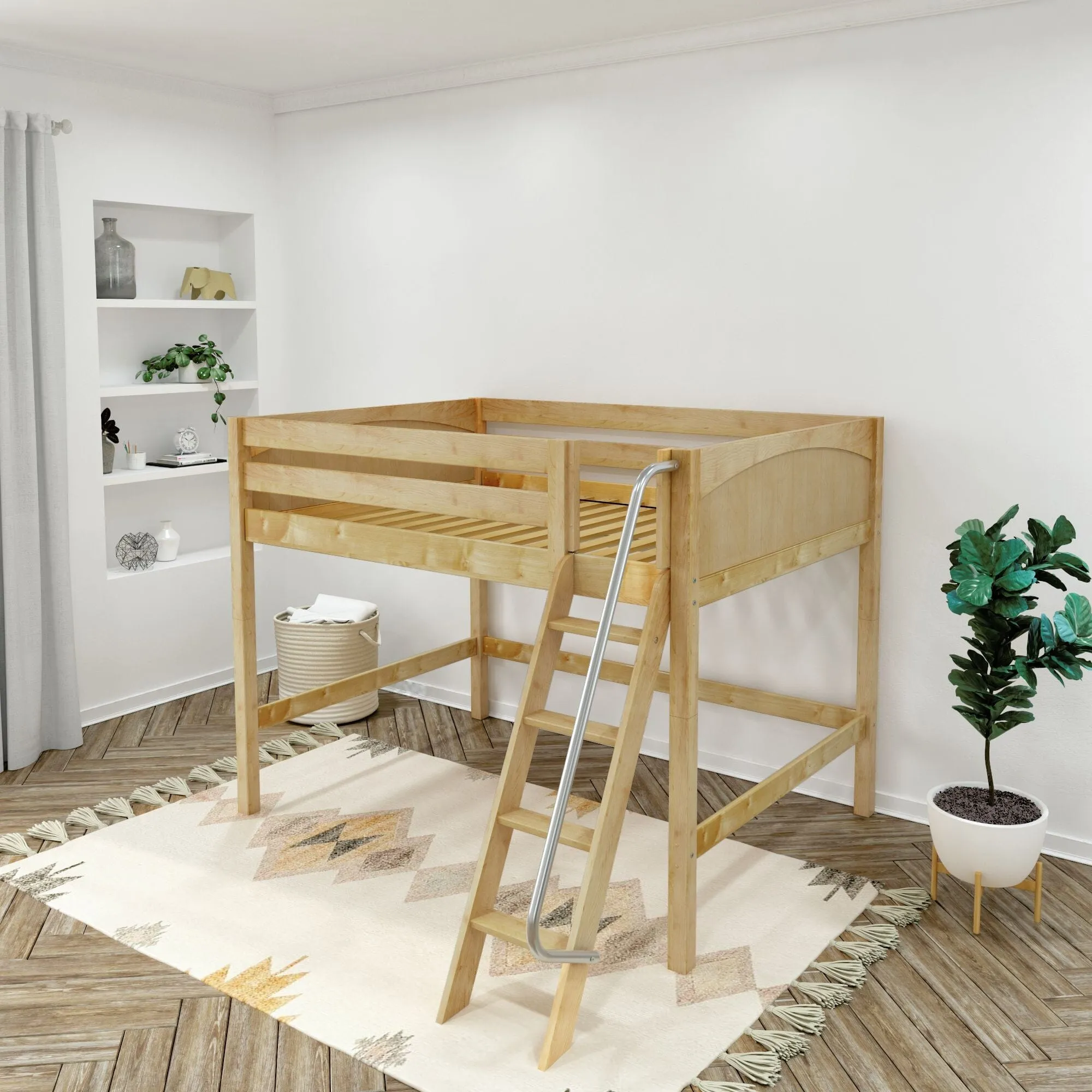 Full XL Mid Loft Bed with Ladder