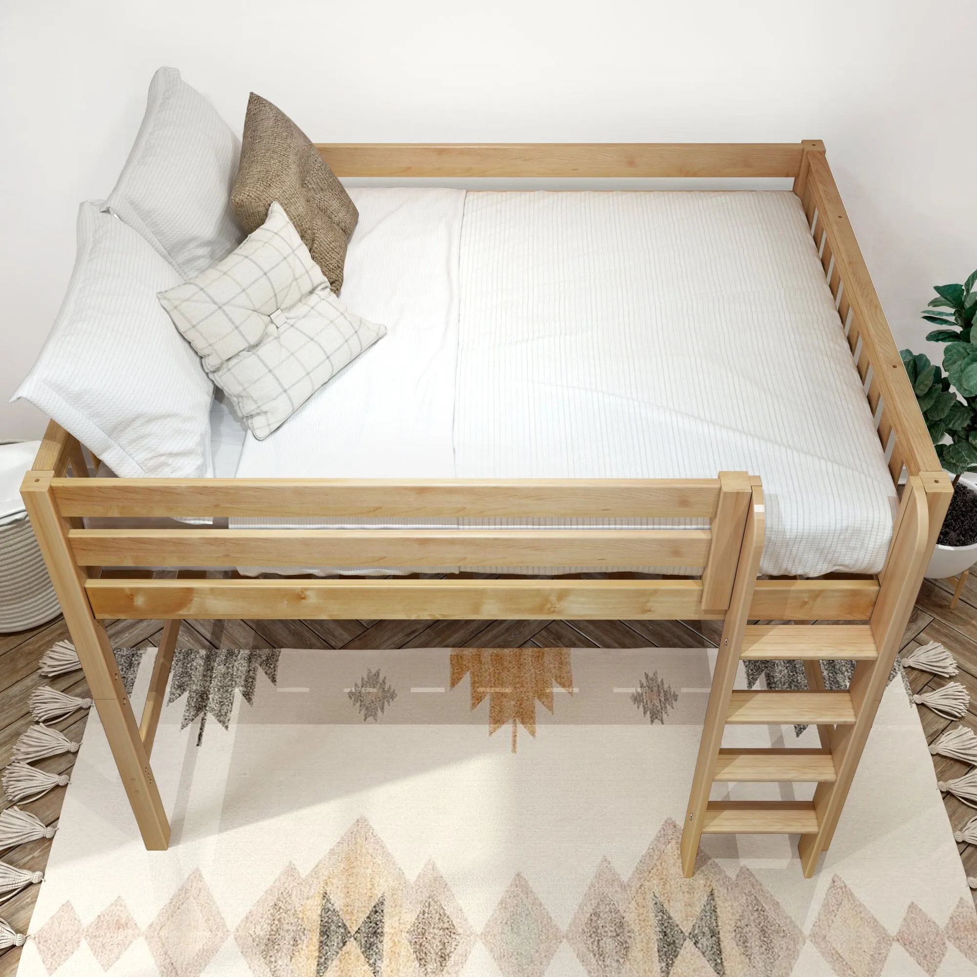 Full XL Mid Loft Bed with Ladder